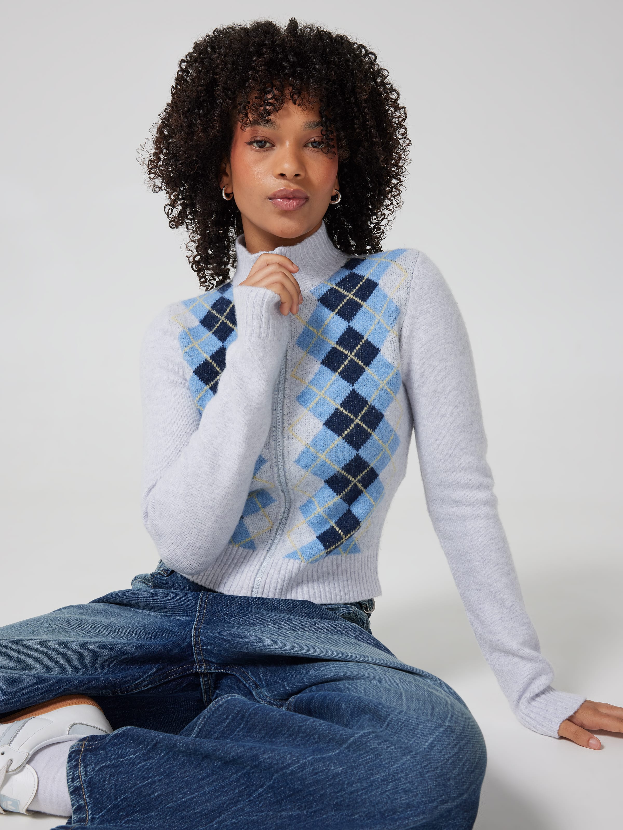 Kiki Argyle Zip Thru Cardi