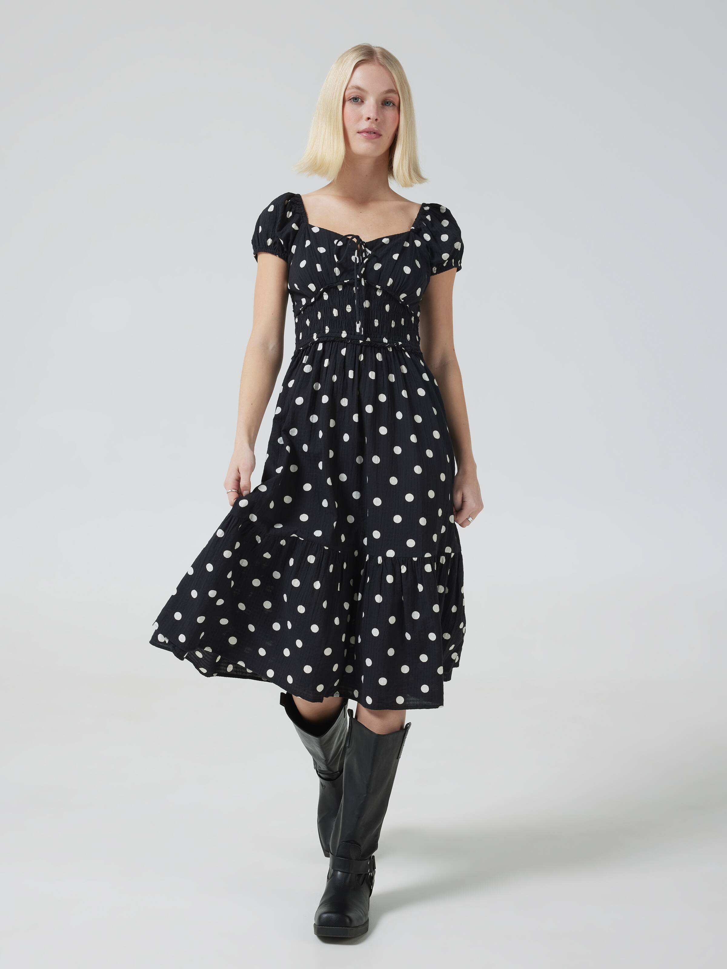Skylar Shirred Bodice Midi Dress