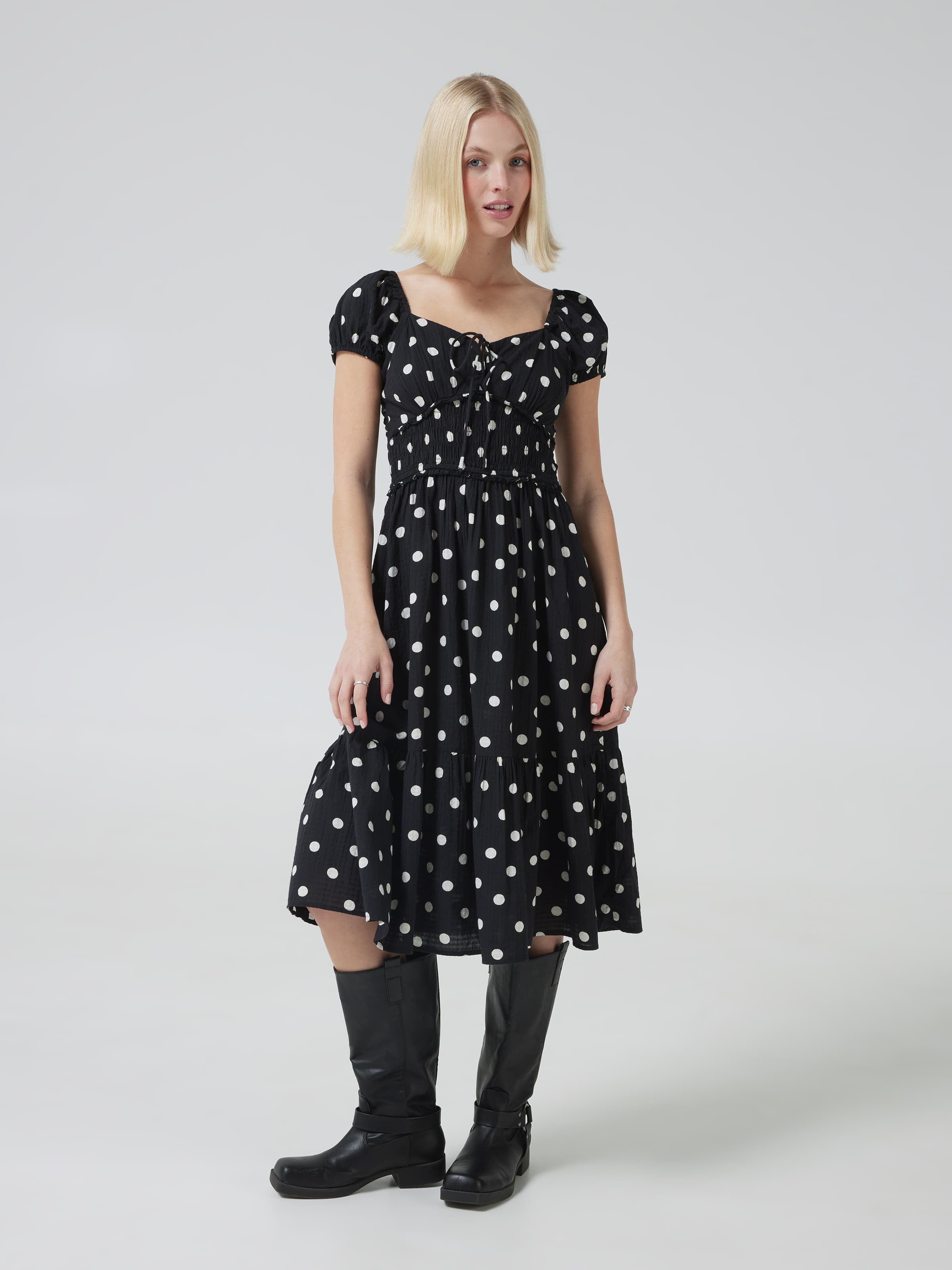 Skylar Shirred Bodice Midi Dress