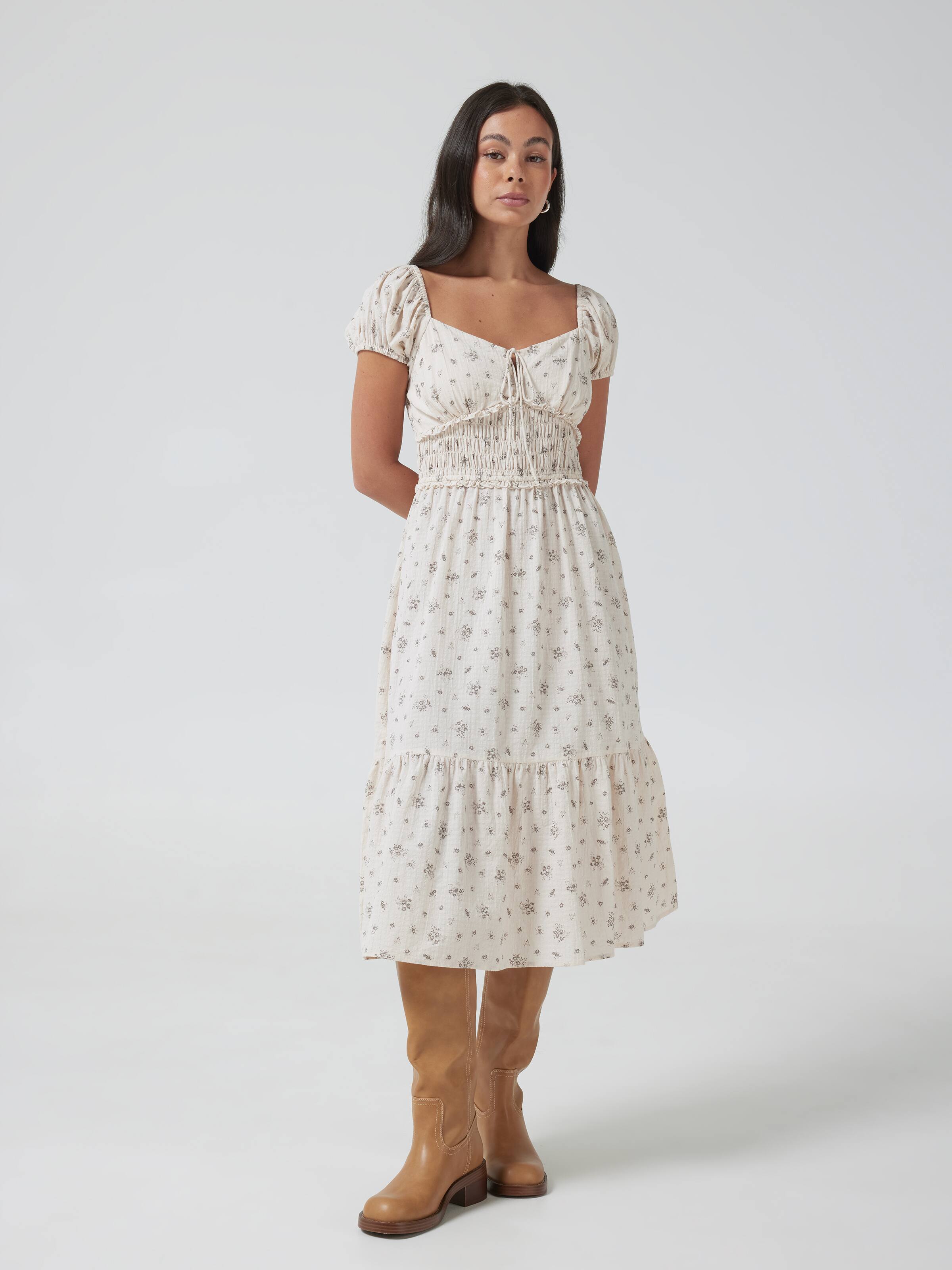 Skylar Shirred Bodice Midi Dress
