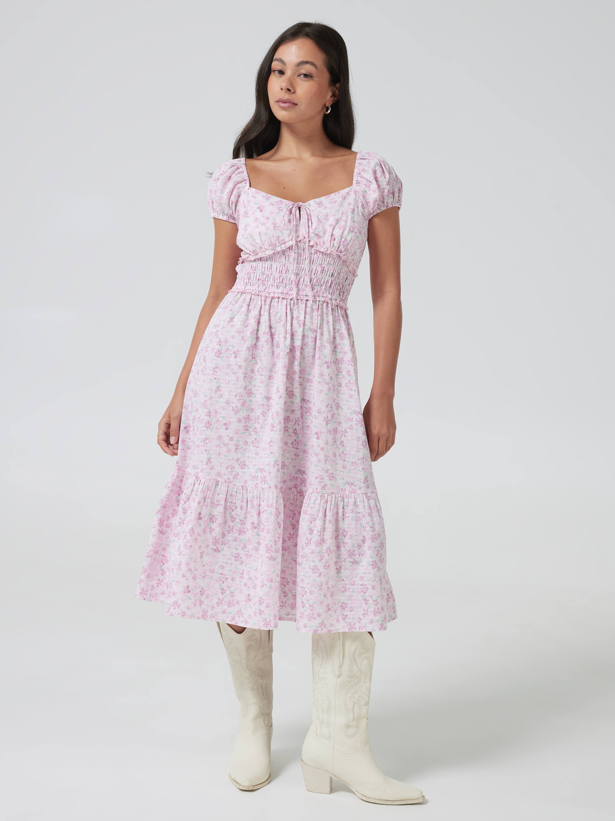 Skylar Shirred Bodice Midi Dress