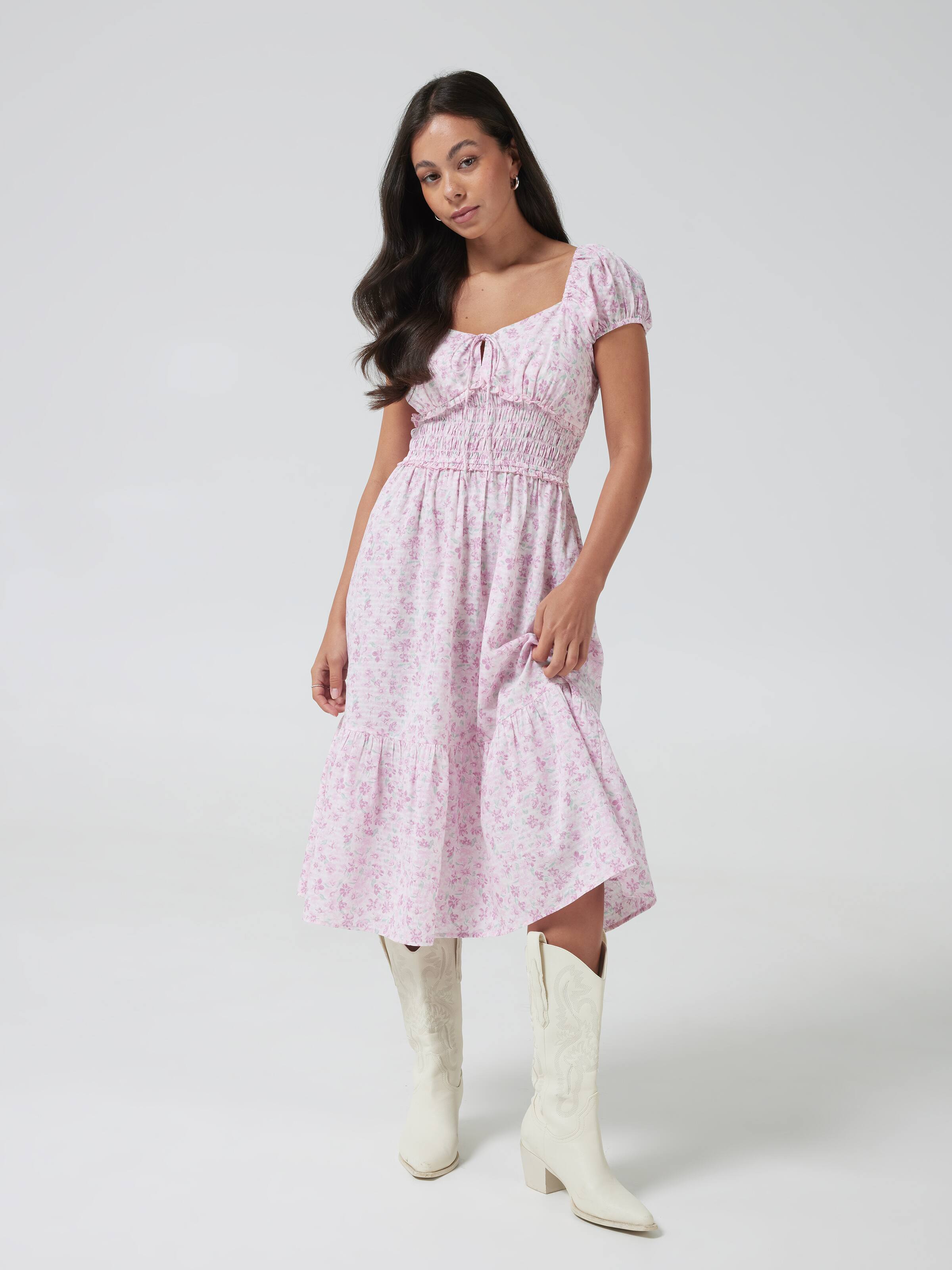 Skylar Shirred Bodice Midi Dress