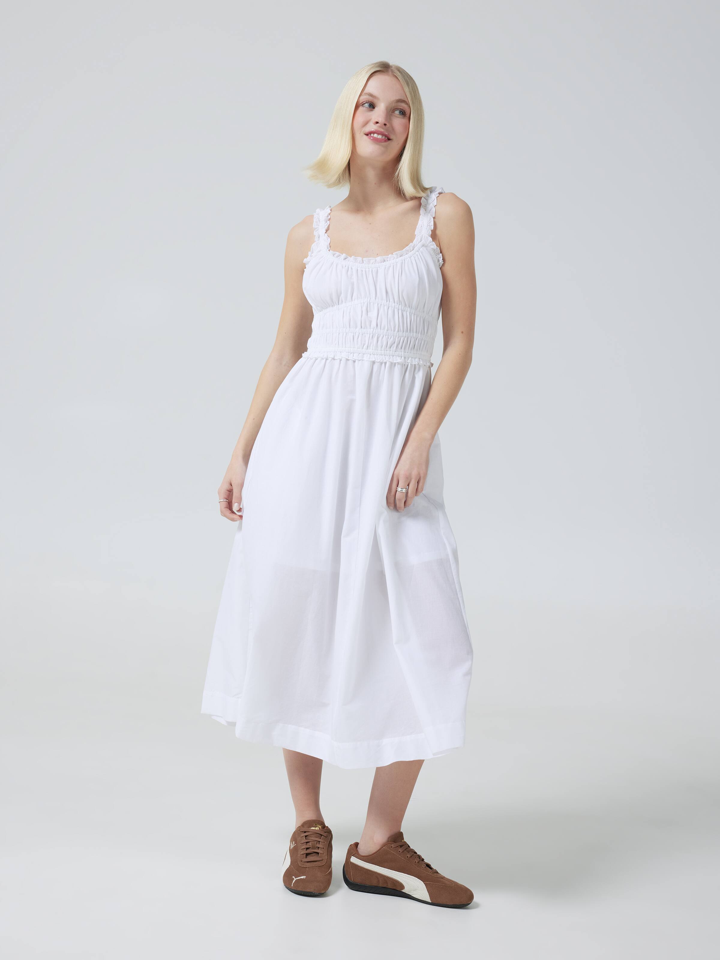 Gracie Ruched Bodice Midi Dress