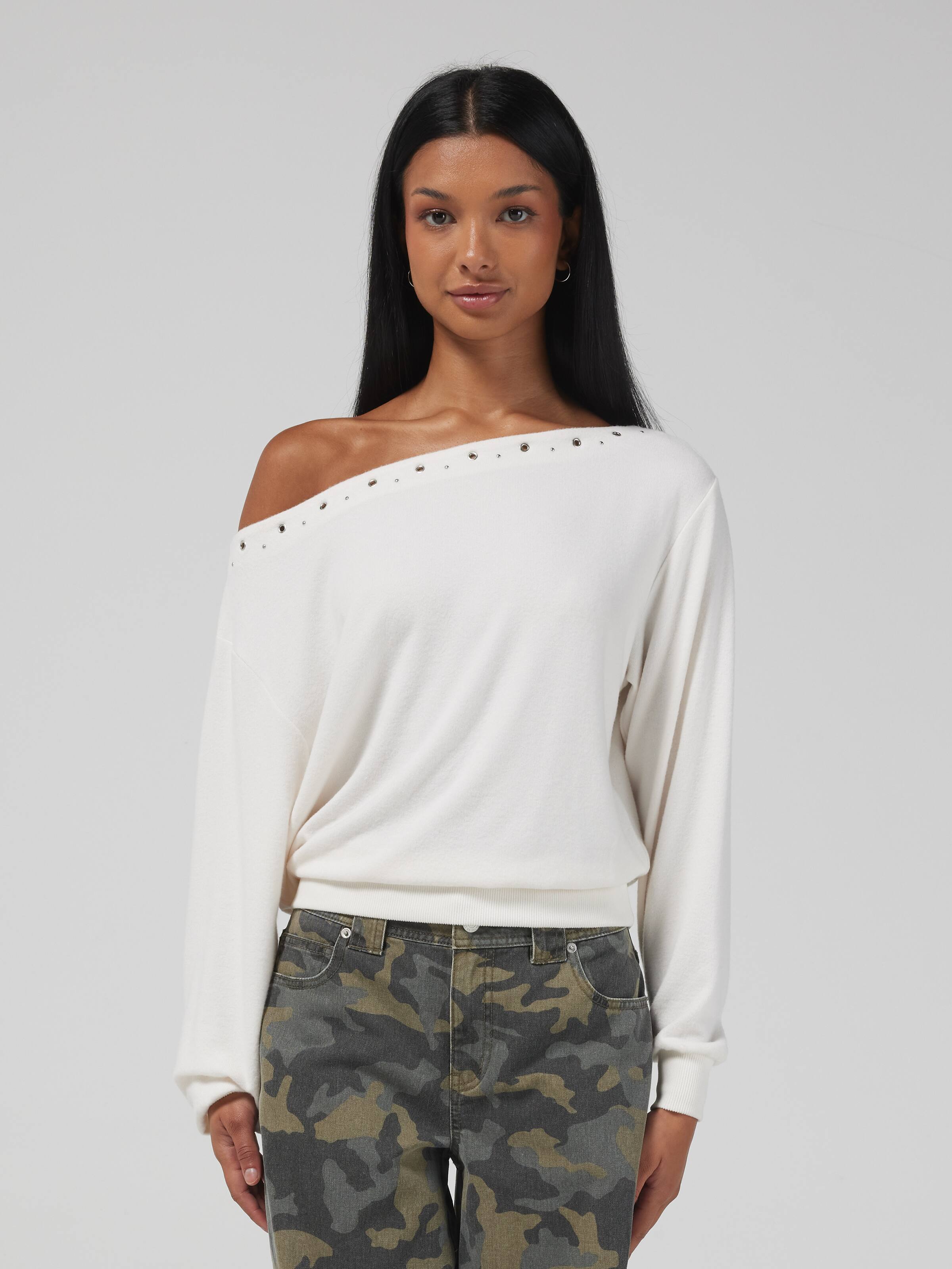 Piper Eyelet Slouchy Top