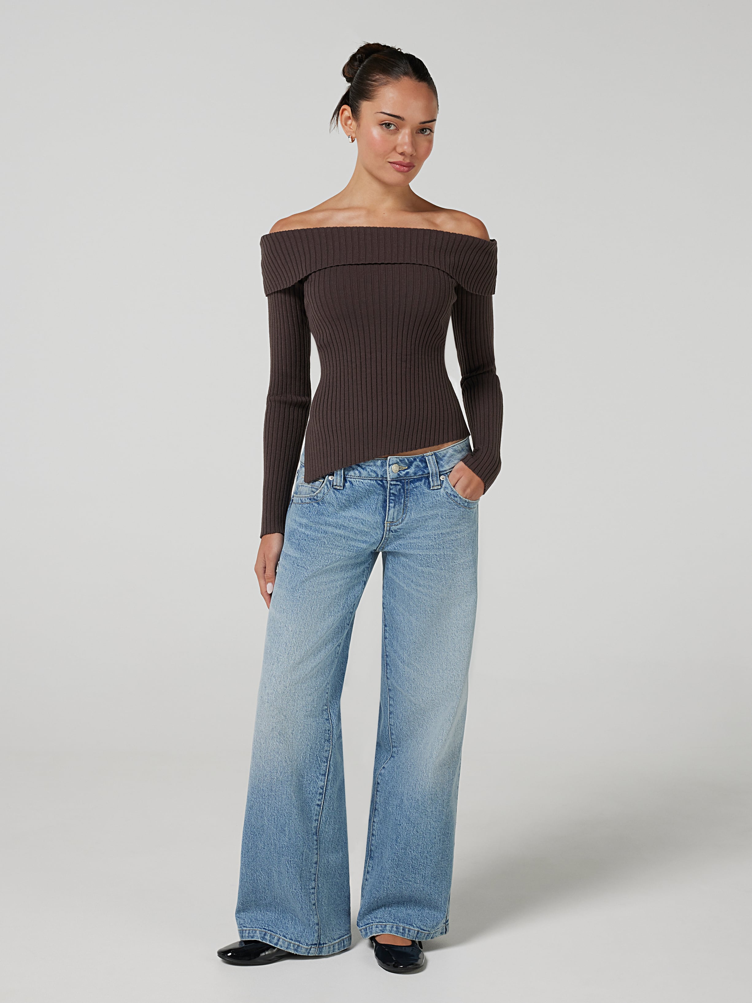 Rose Off Shoulder Long Sleeve Top