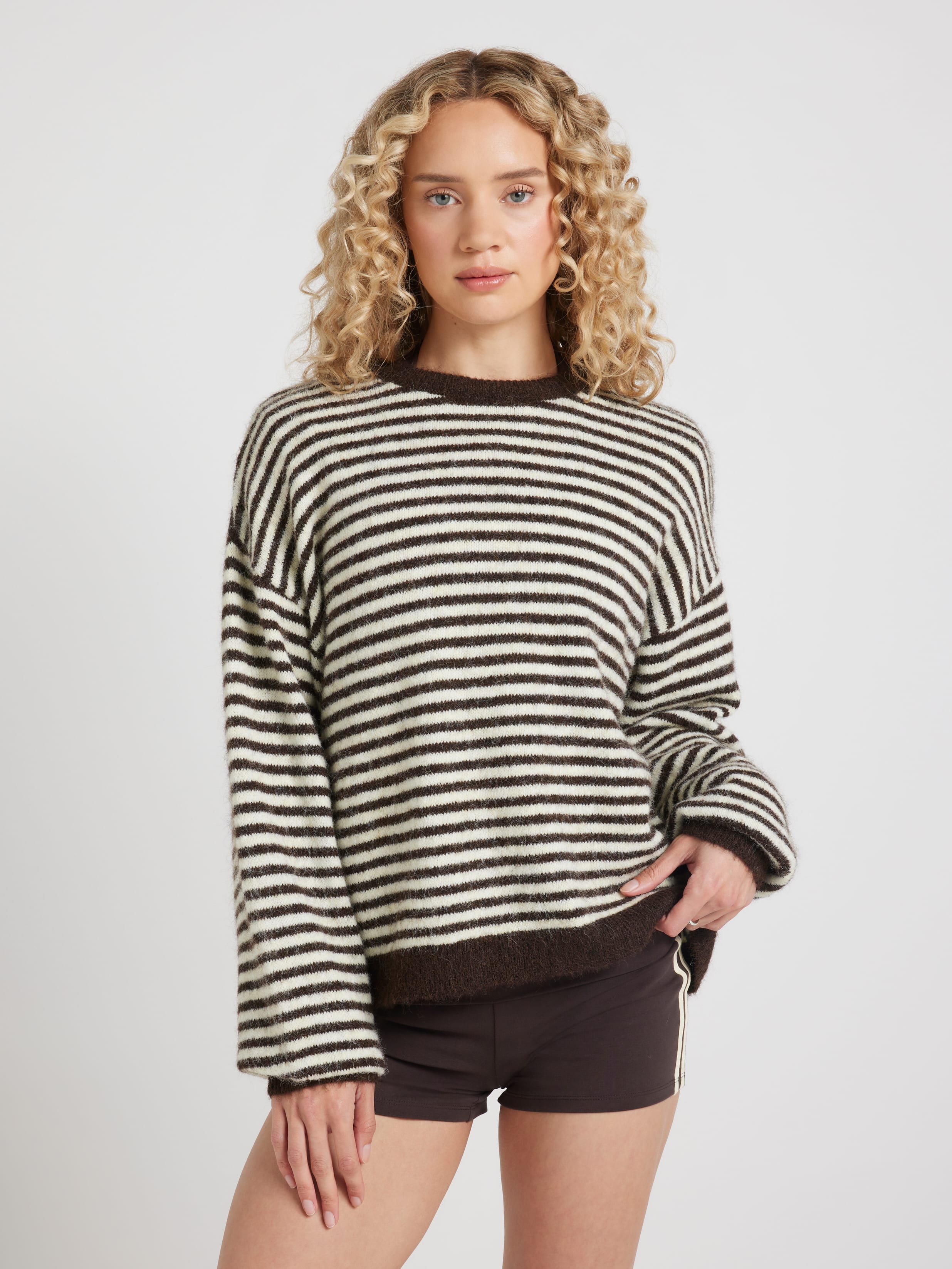 Stripe Slouchy Crew