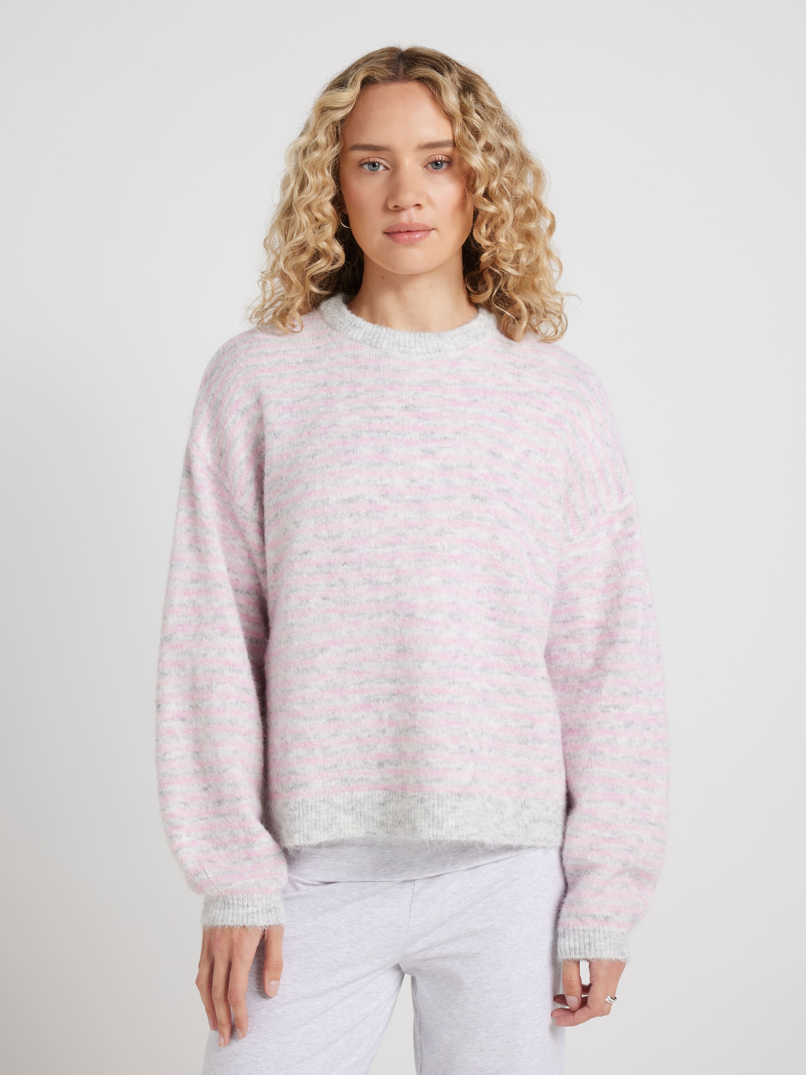 Stripe Slouchy Crew