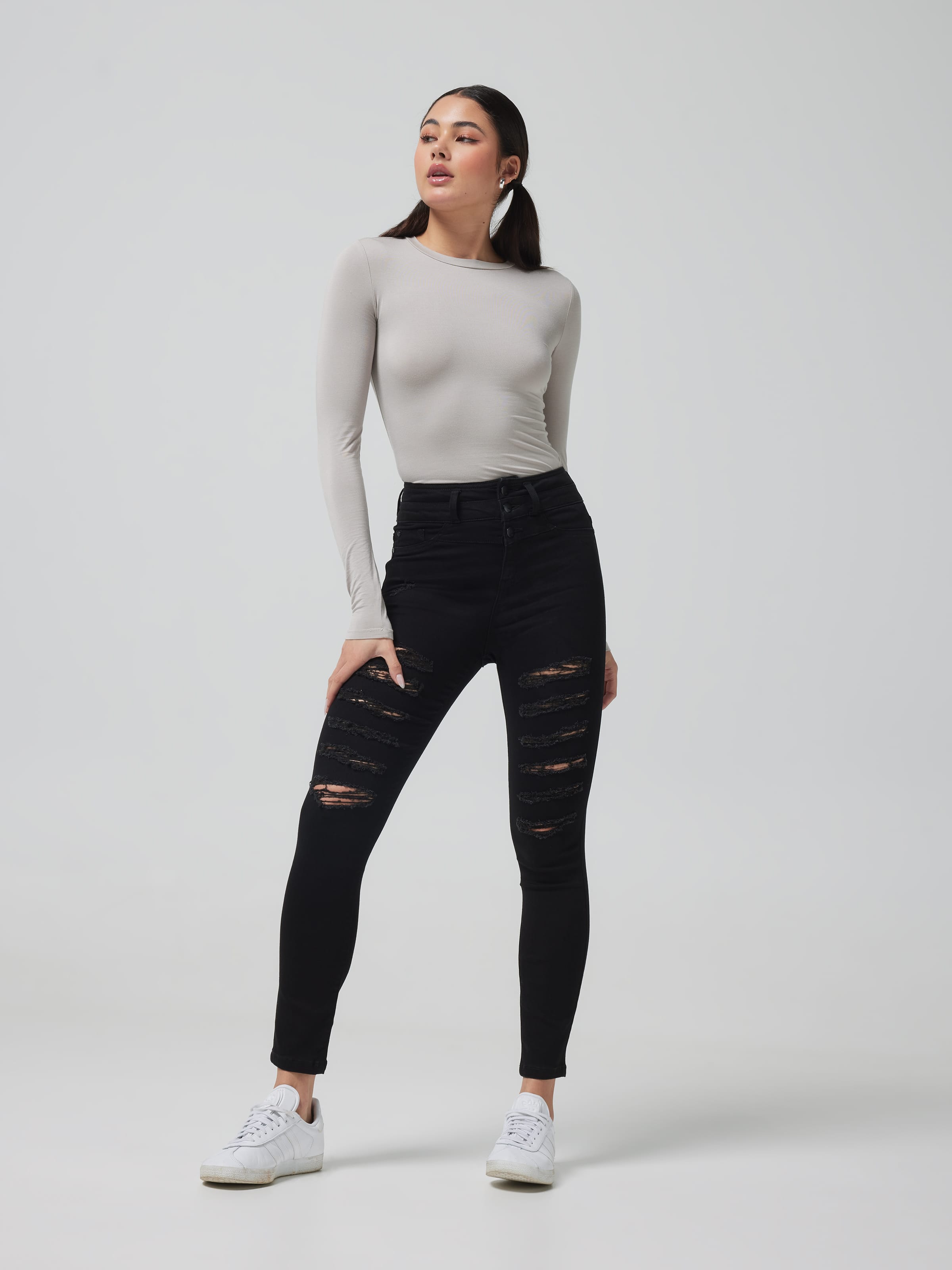 Mia High Rise Skinny Ripped Jean