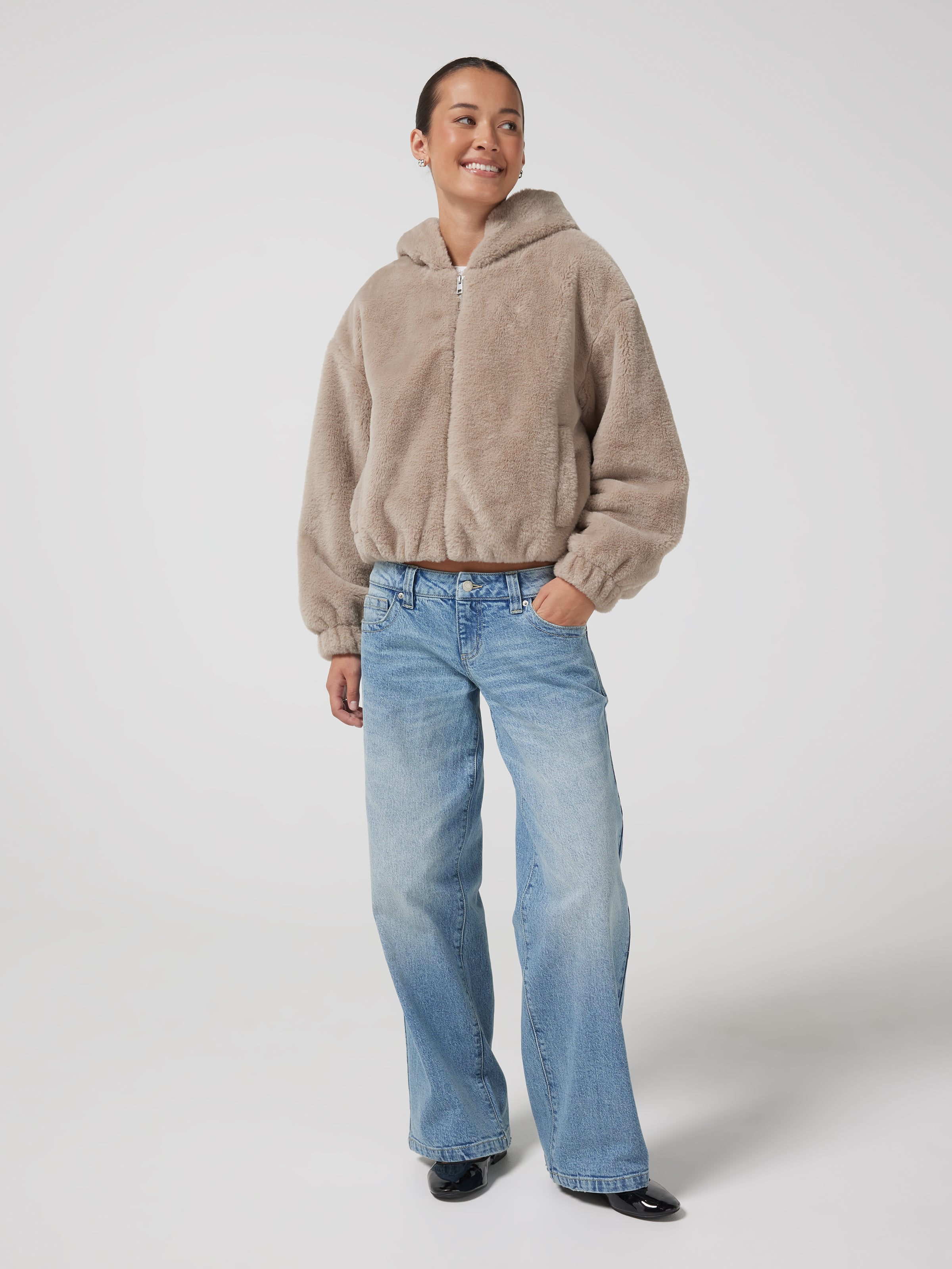 Faux Fur Hooded Jacket