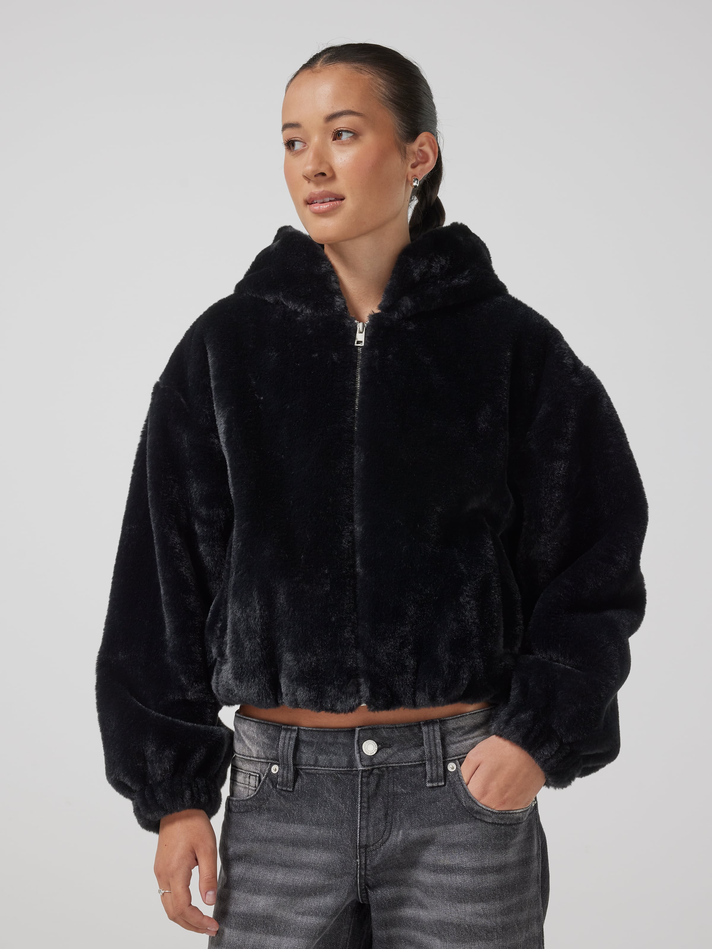 Faux Fur Hooded Jacket