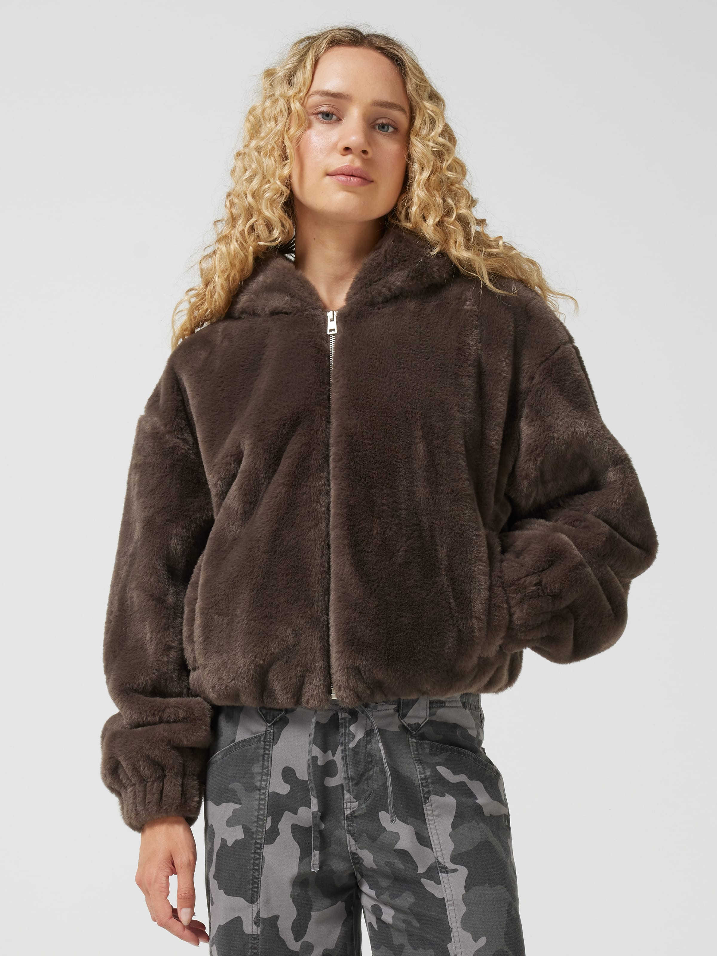 Faux Fur Hooded Jacket