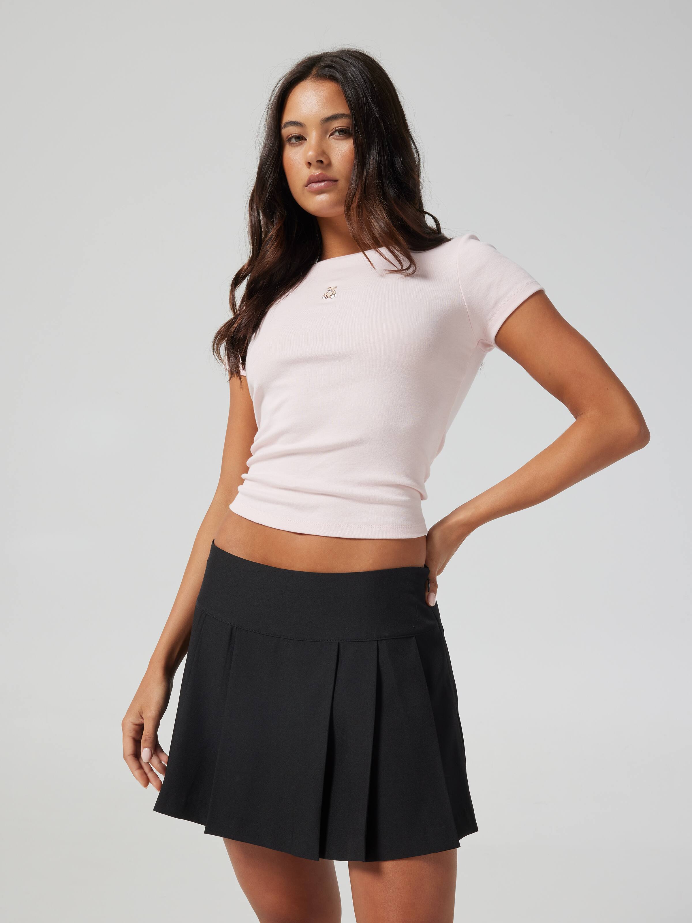 Pleat Mini Skirt