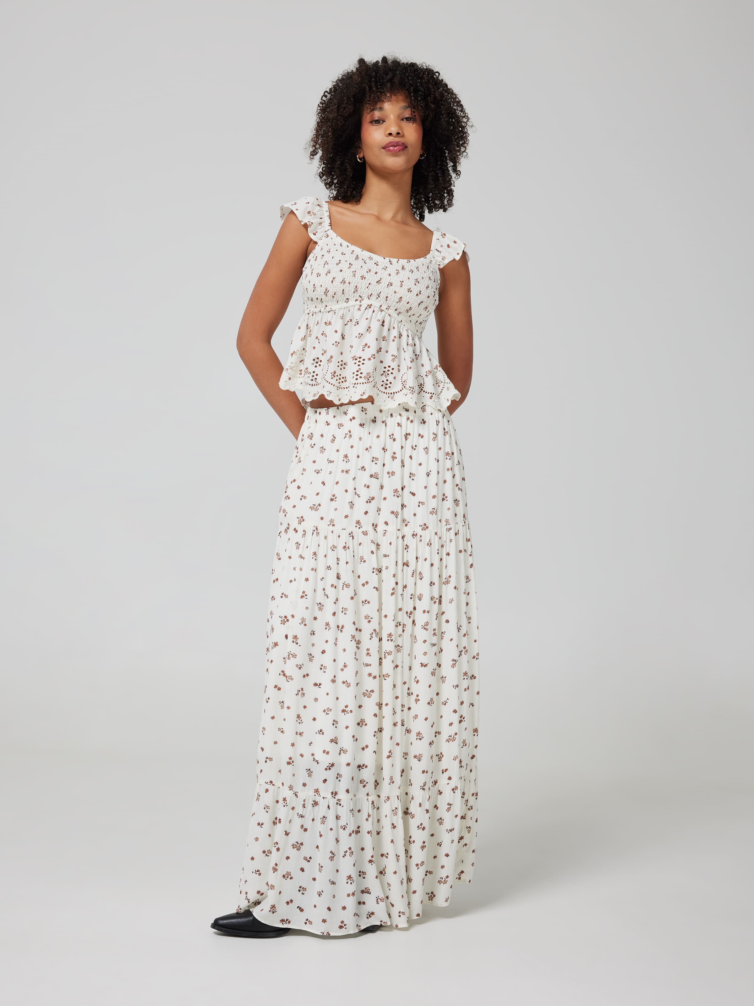 W Taya Tiered Maxi Skirt
