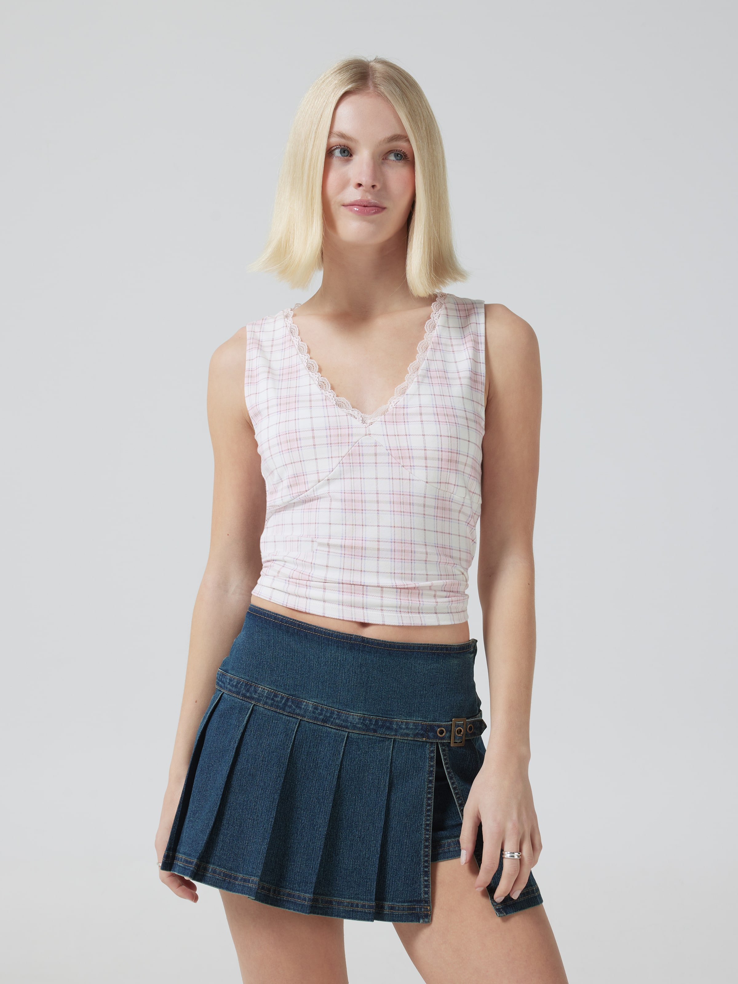 Piper Pleat Denim Skort