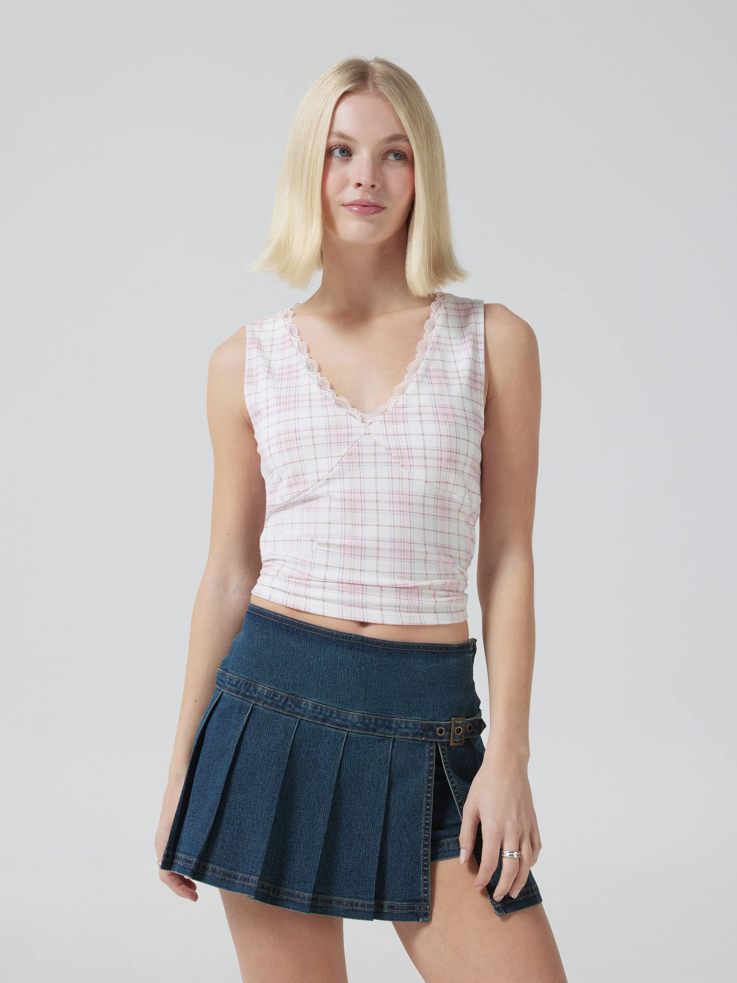 Piper Pleat Denim Skort