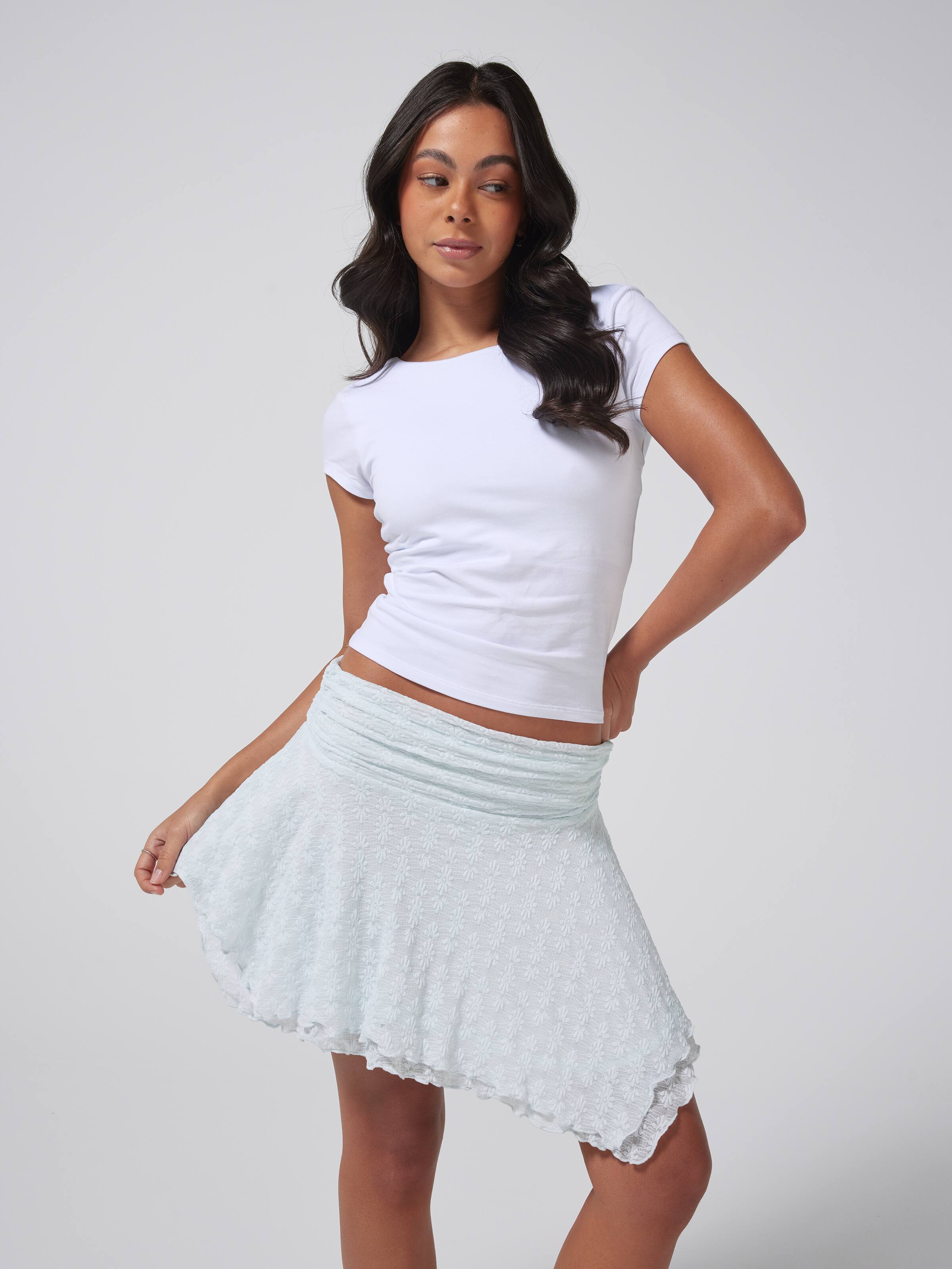 Lulu Lace Hanky Hem Mini Skirt