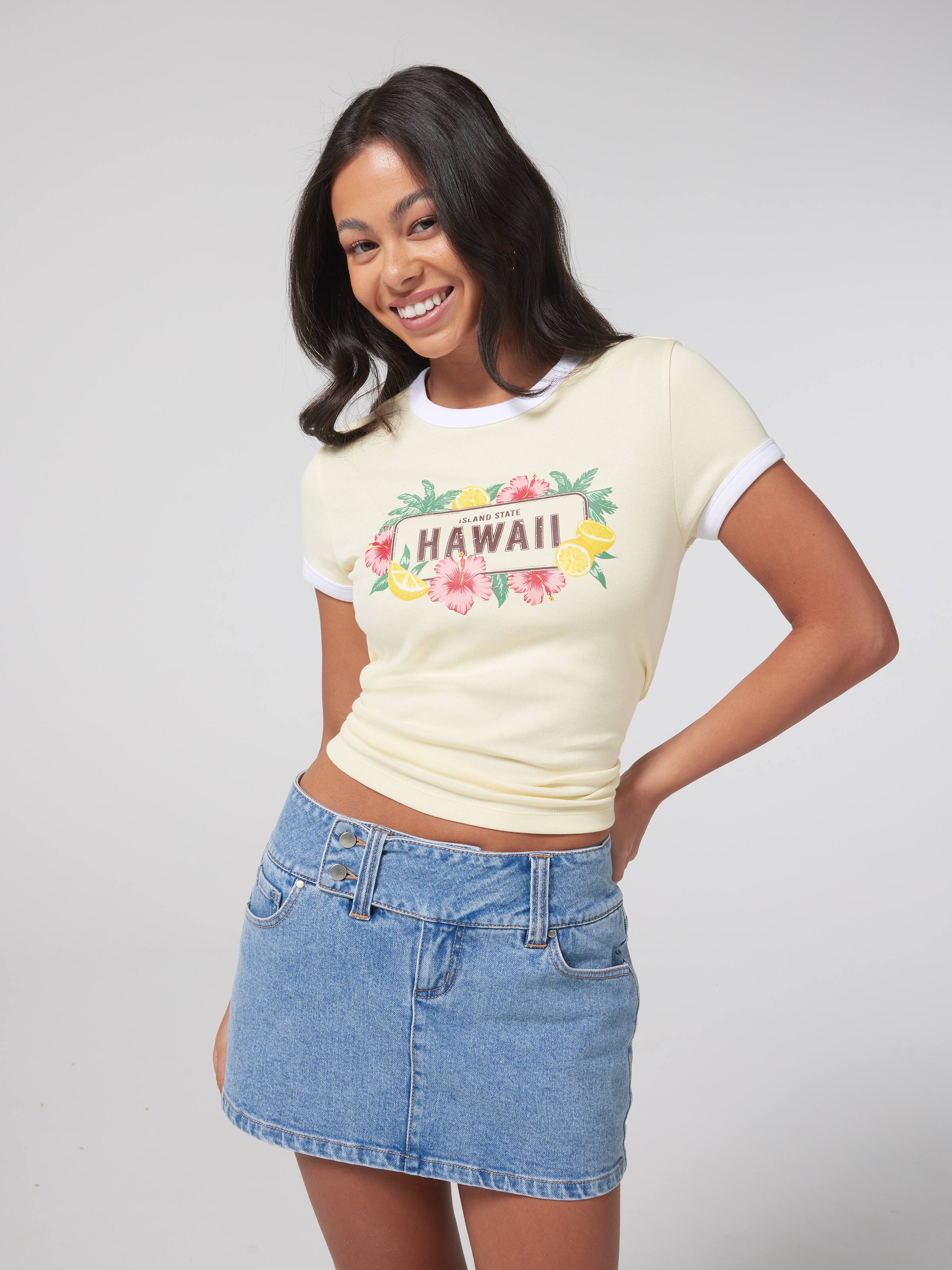 Sky Low Rise Stretch Denim Skort