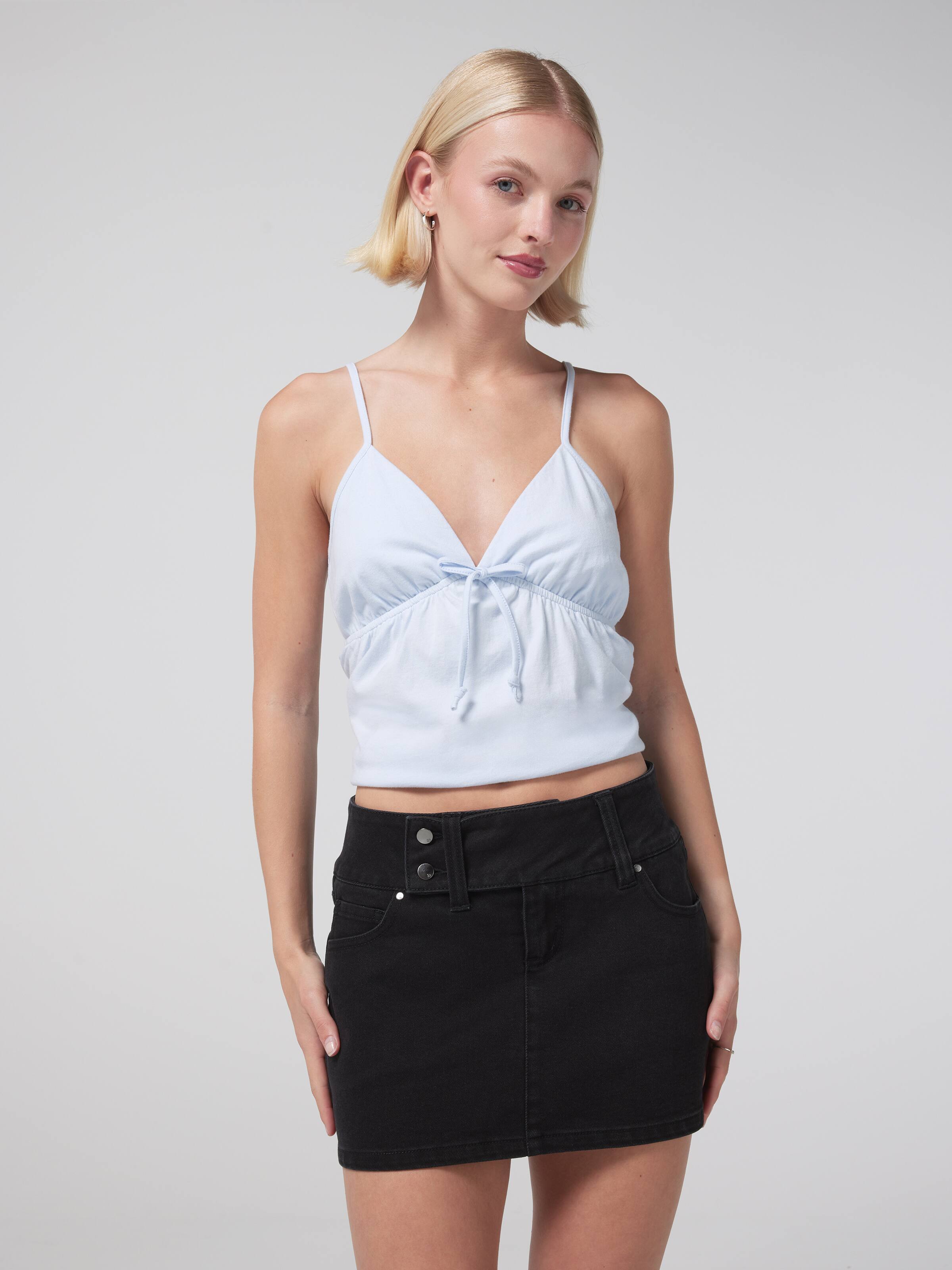 Sky Low Rise Stretch Denim Skort