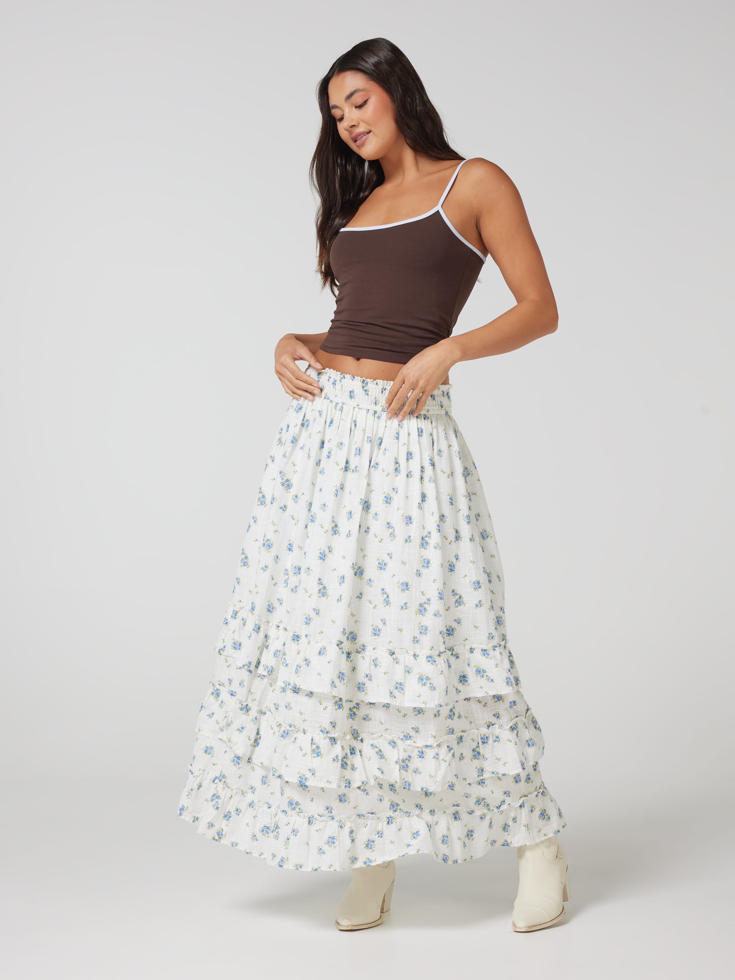 Frankie Shirred Maxi Skirt