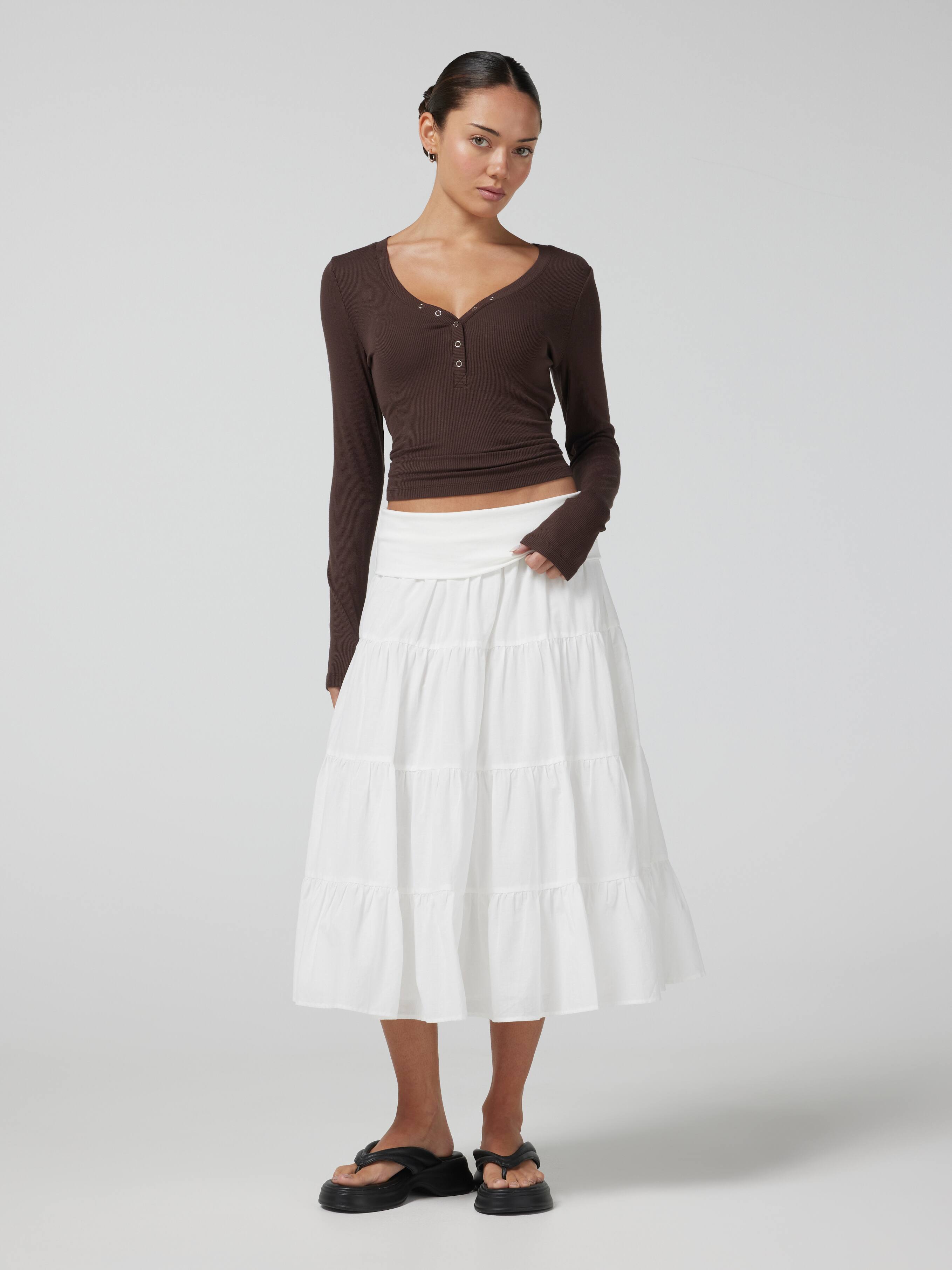 Drift Rollover Midi Skirt