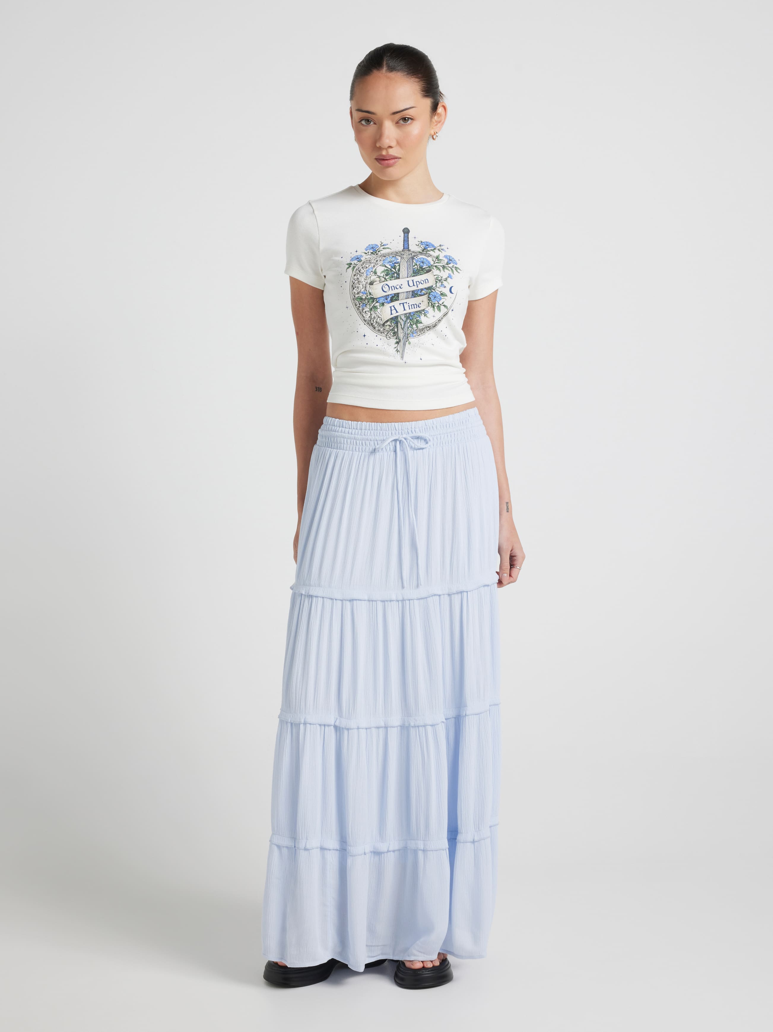 Kaia Shirred Waist Maxi Skirt