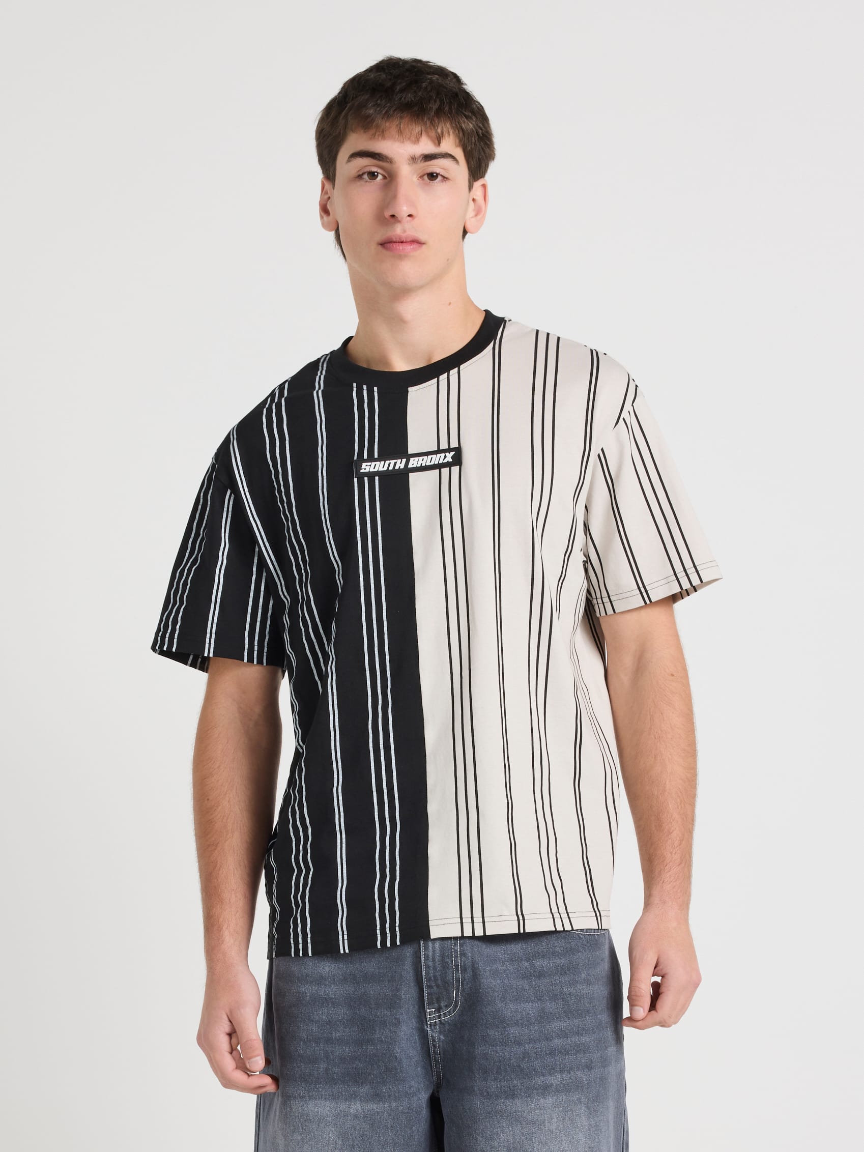 South Bronx Relaxed Splice Stripe Short Sleeve Tee