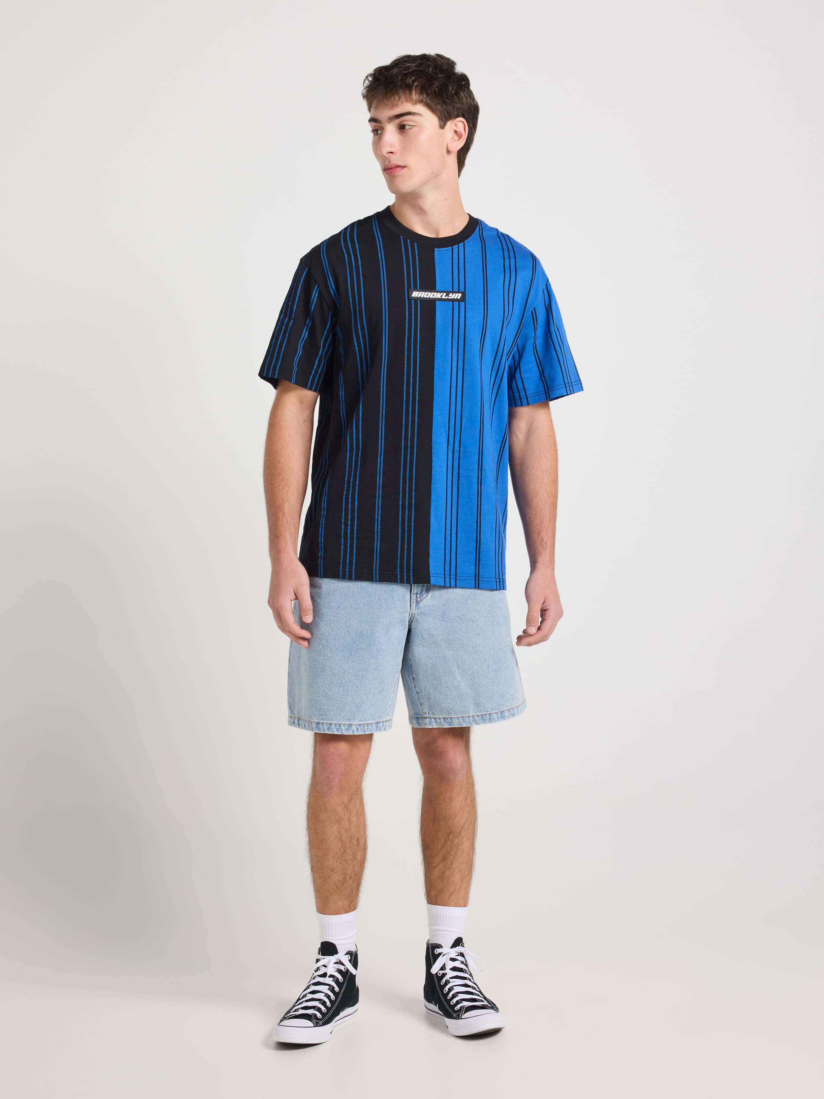 Splice Stripe Relaxed Short Sleeve Tee