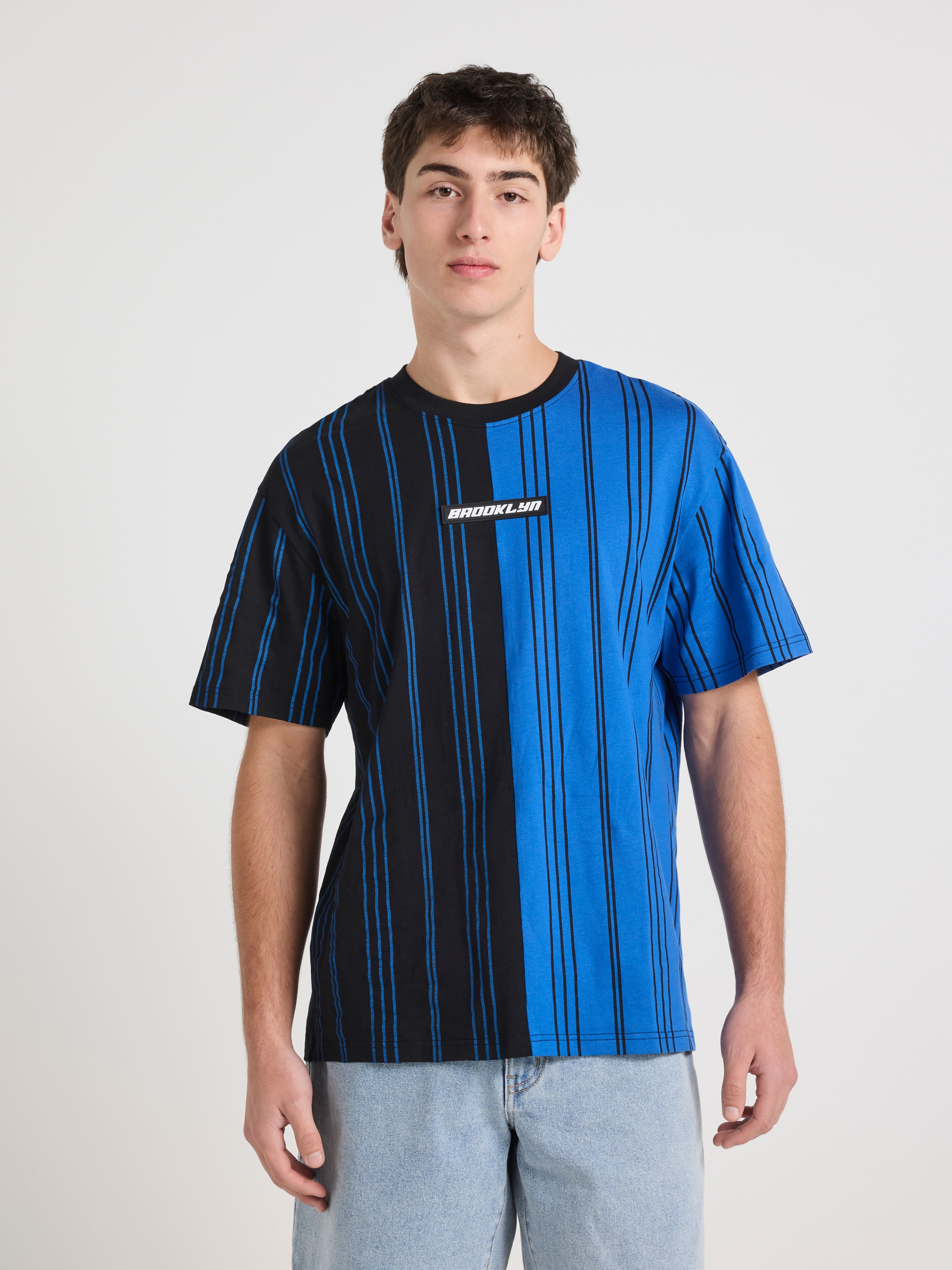 Splice Stripe Relaxed Short Sleeve Tee
