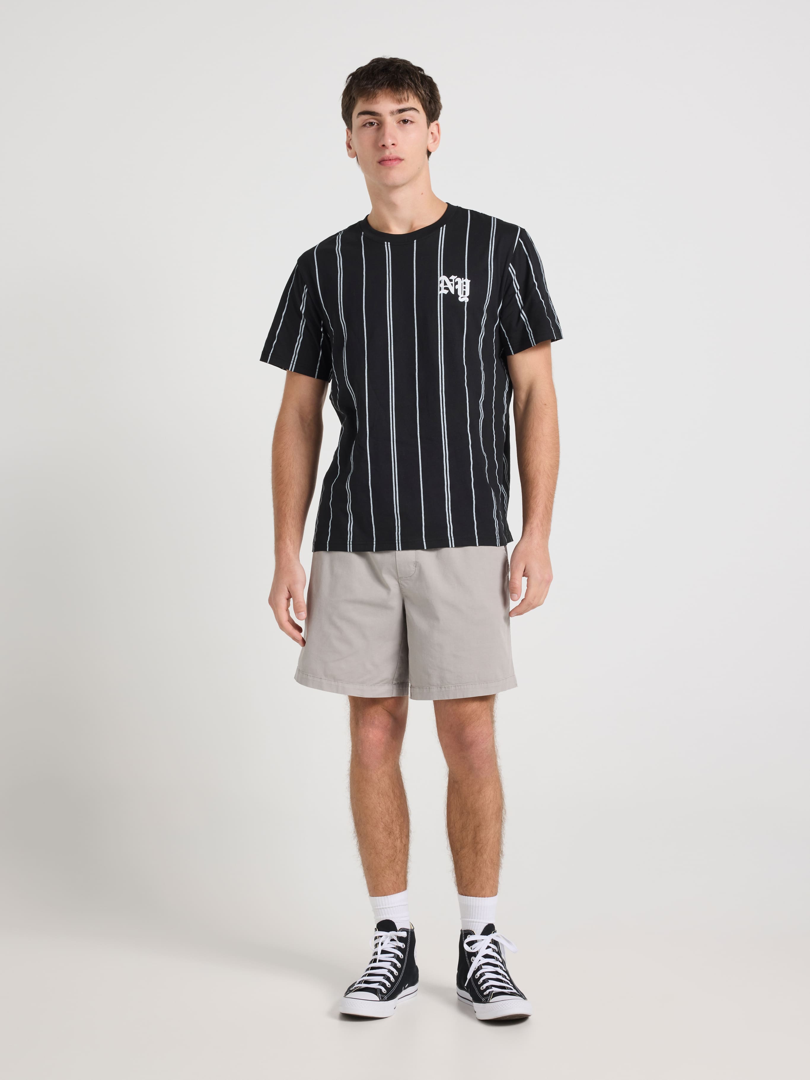 Ny Vertical Stripe Short Sleeve Tee