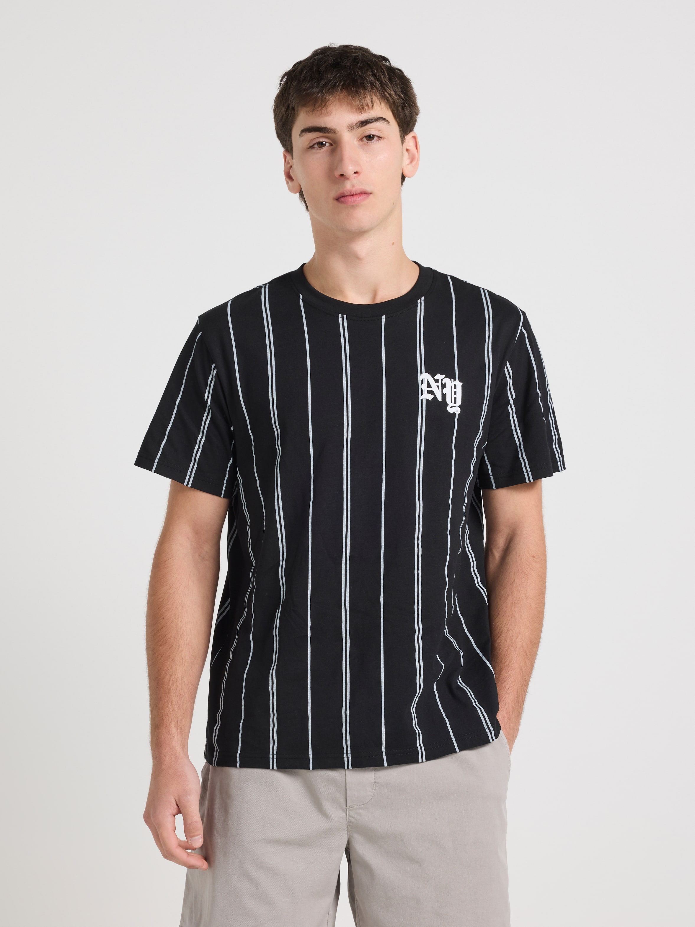 Ny Vertical Stripe Short Sleeve Tee