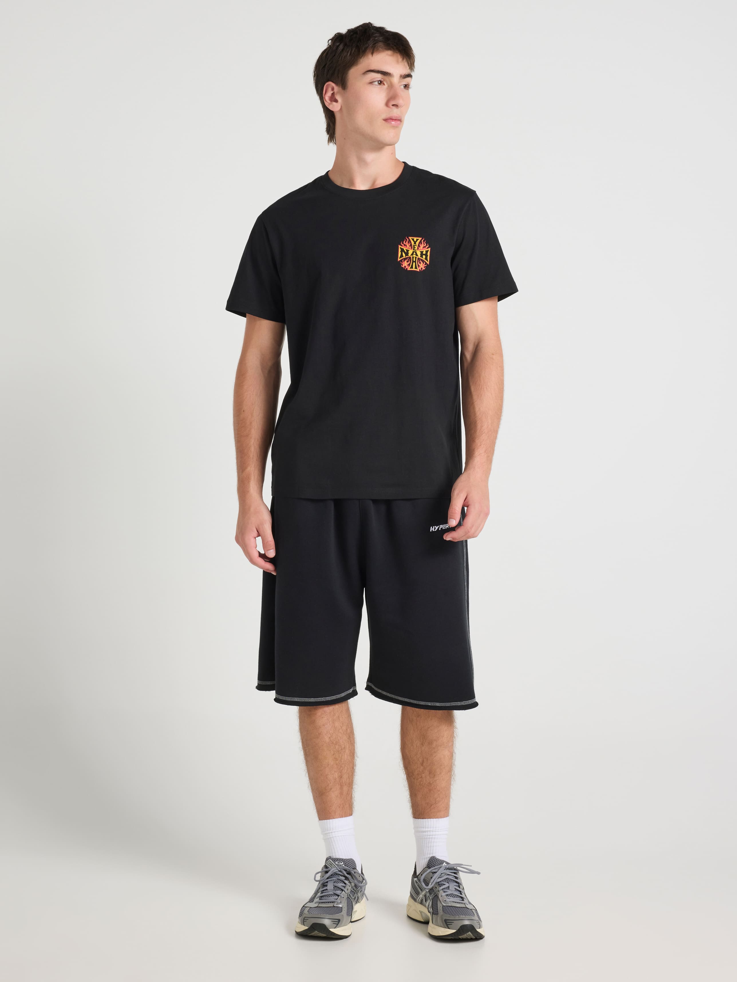 Slogan Yeah Nah Flame Short Sleeve Tee