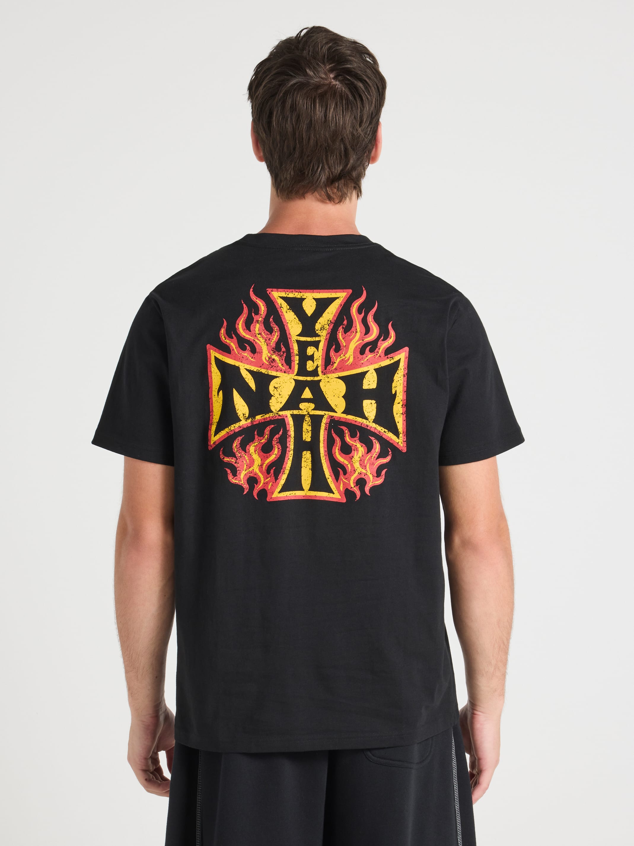 Slogan Yeah Nah Flame Short Sleeve Tee