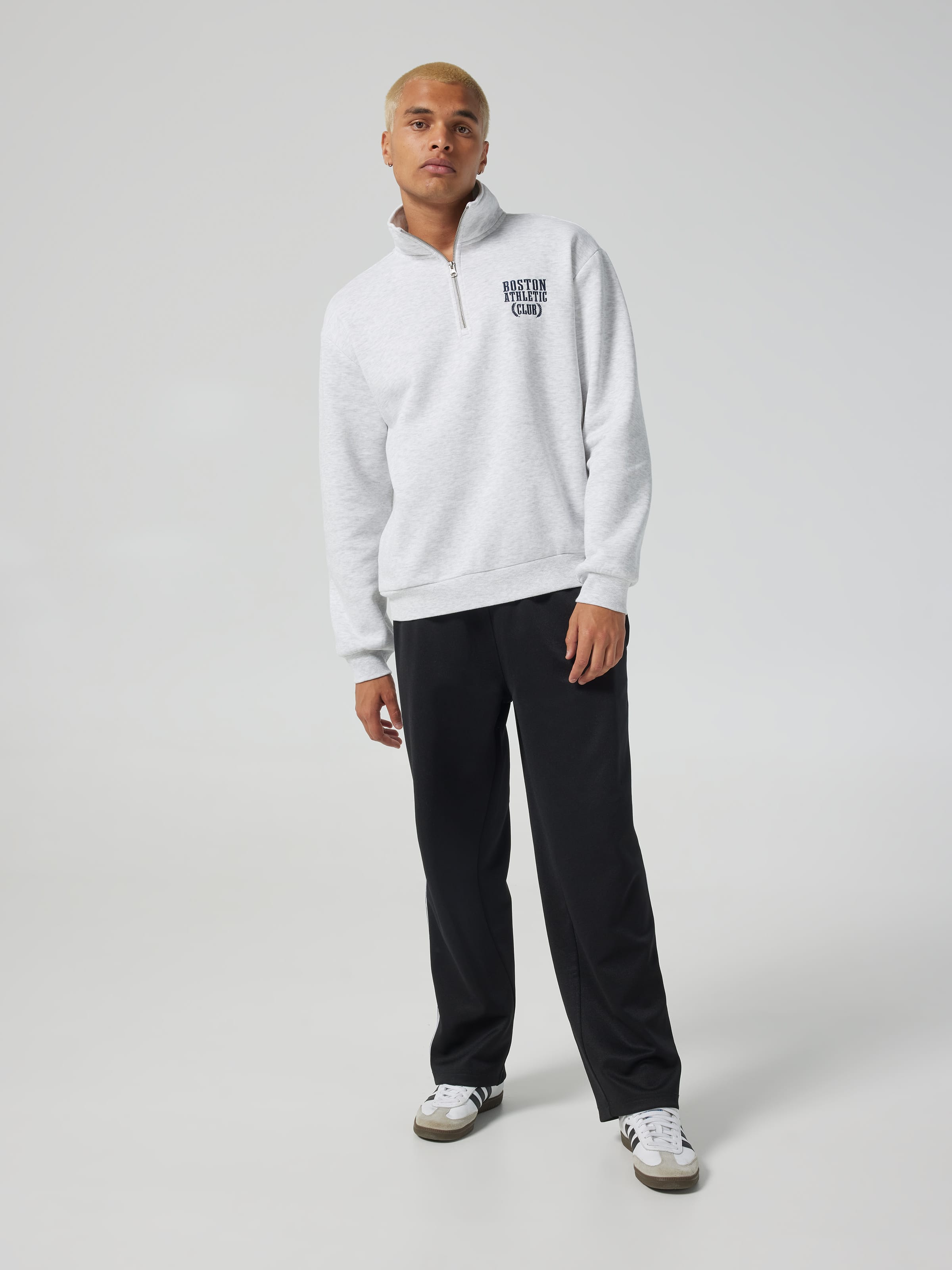 Embroidered Boston 1/4 Zip Sweat