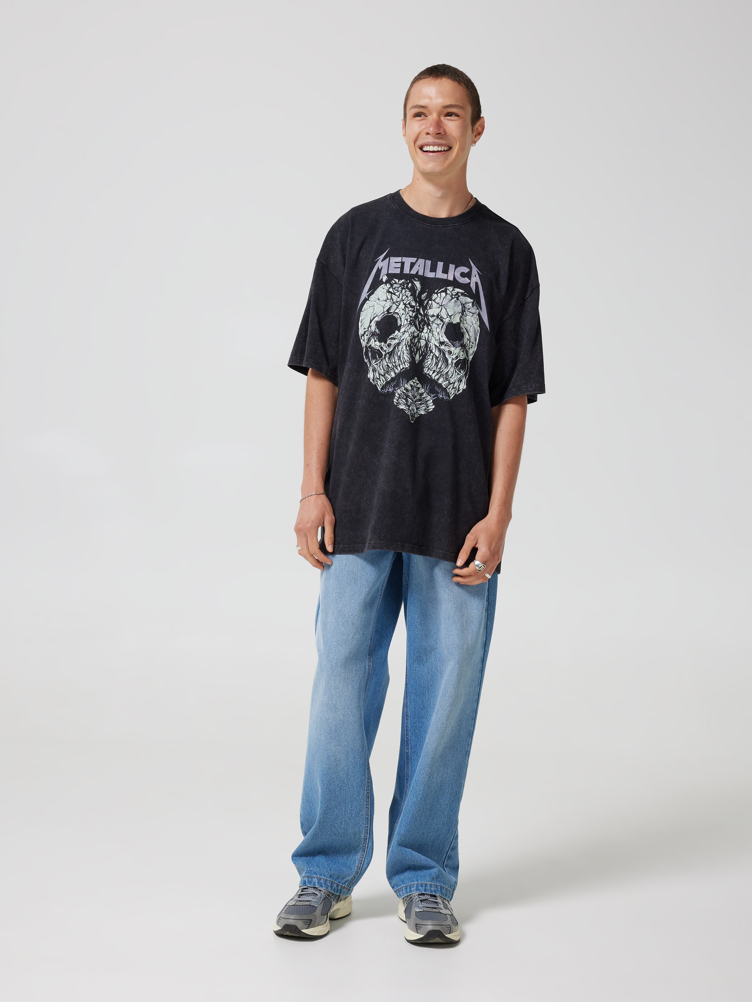 Acid Wash Metallica Oversized Tee