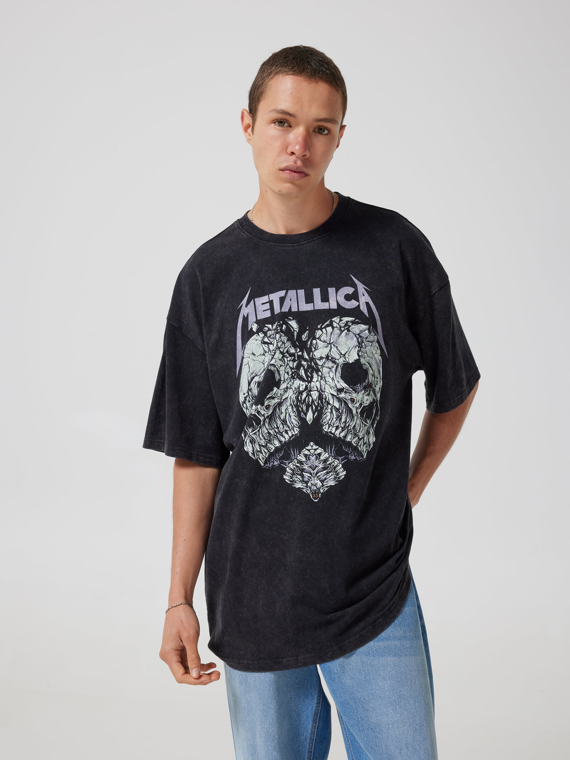 Acid Wash Metallica Oversized Tee