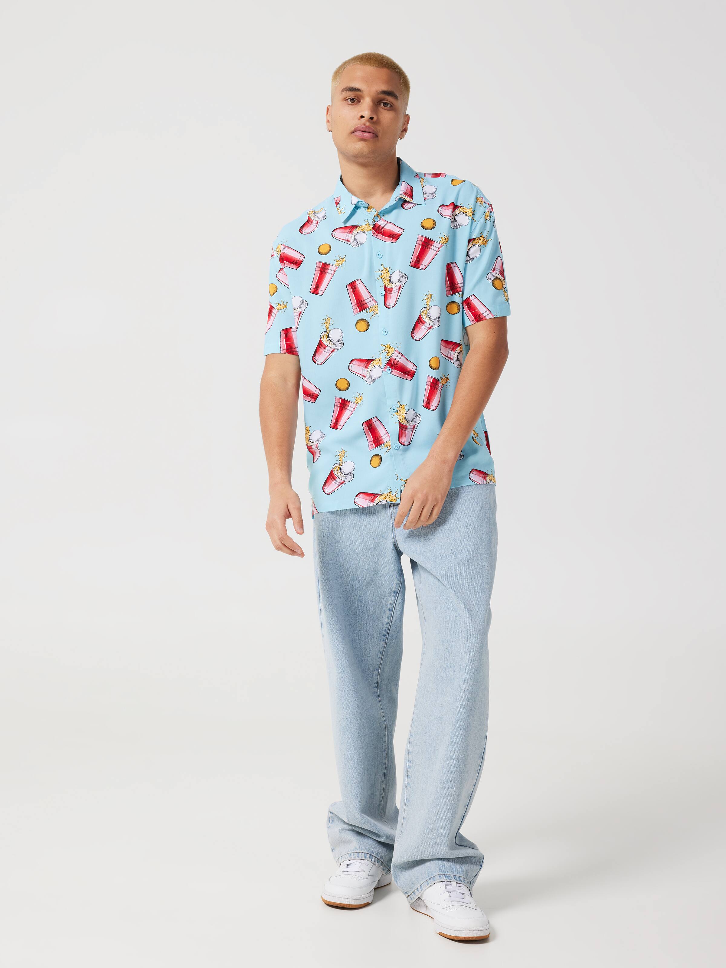 Novelty Cup Pong Resort Short Sleeve Shirt