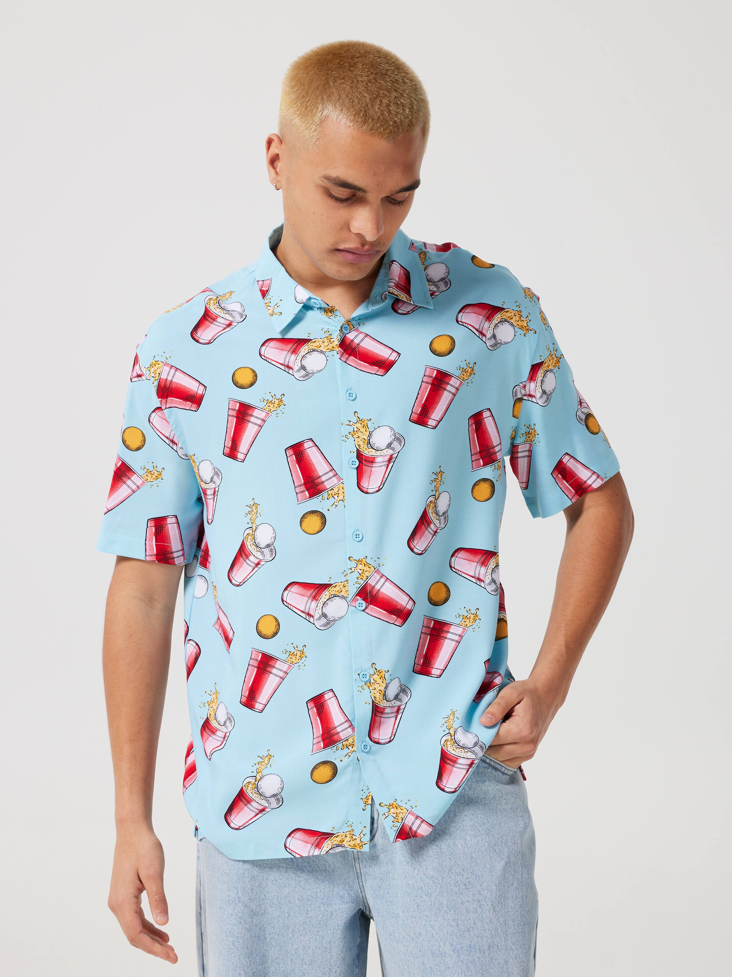 Novelty Cup Pong Resort Short Sleeve Shirt