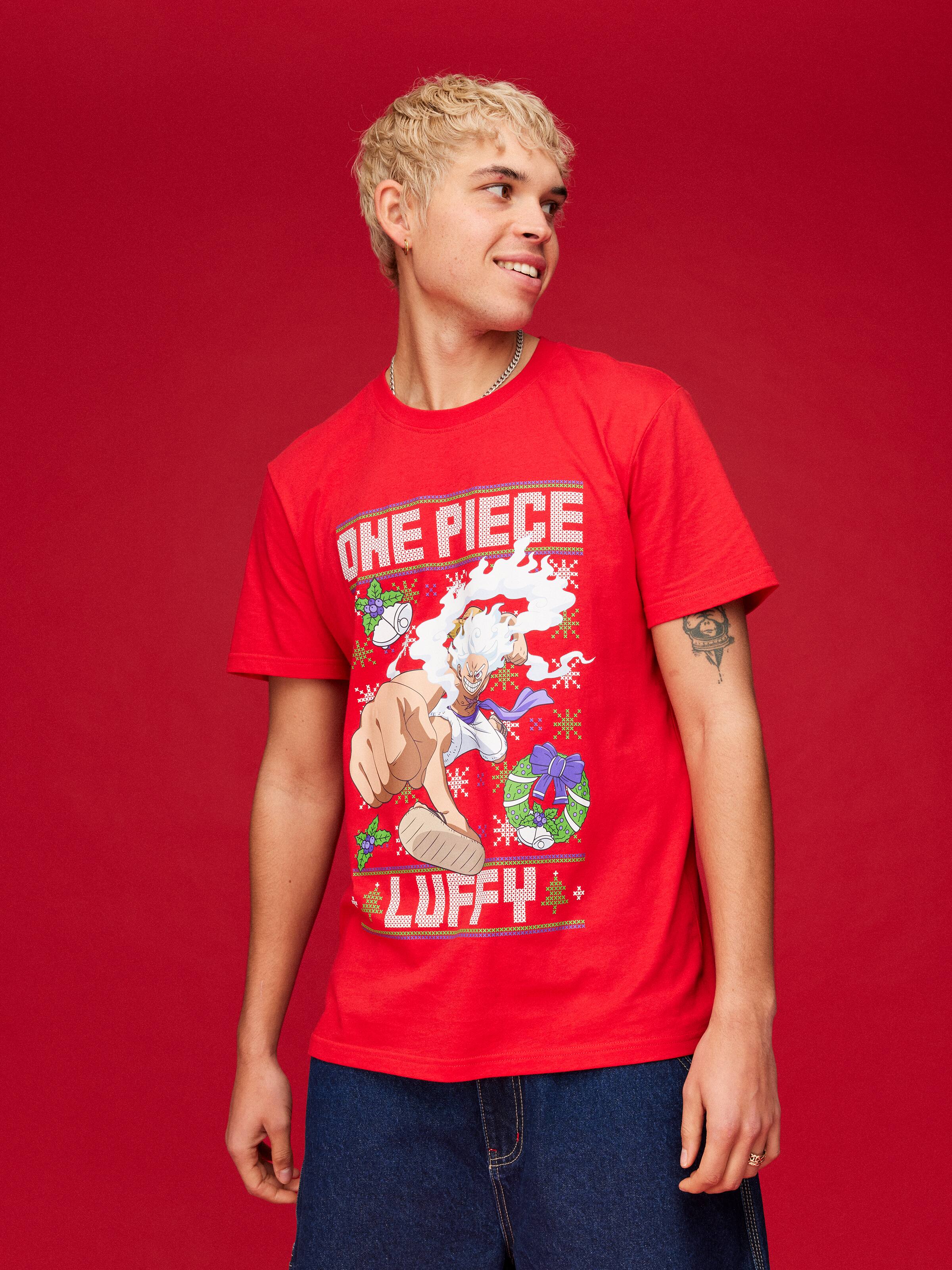 Xmas One Piece Luffy Short Sleeve Tee