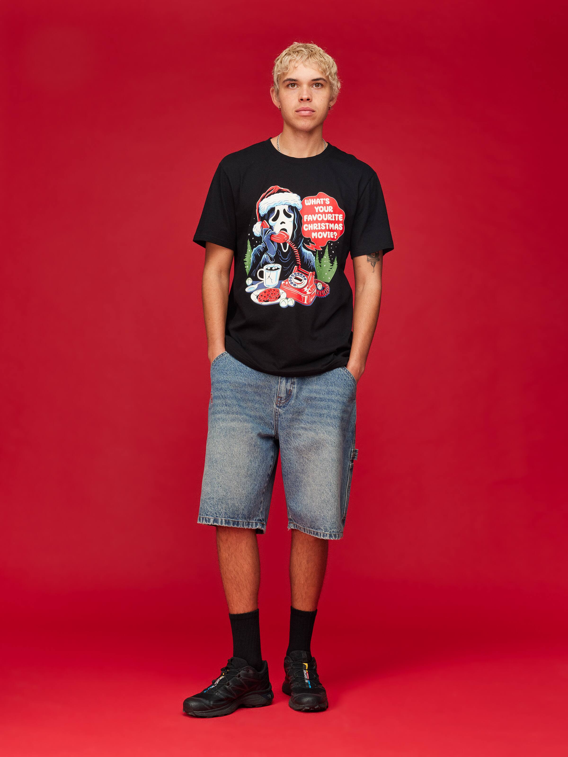Xmas Ghost Face Short Sleeve Tee