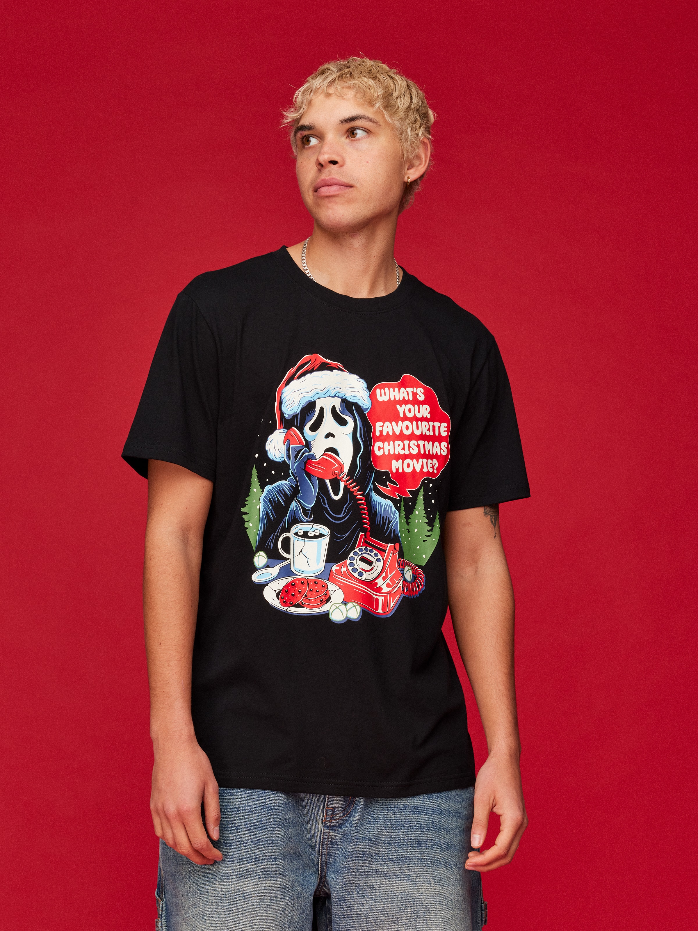 Xmas Ghost Face Short Sleeve Tee