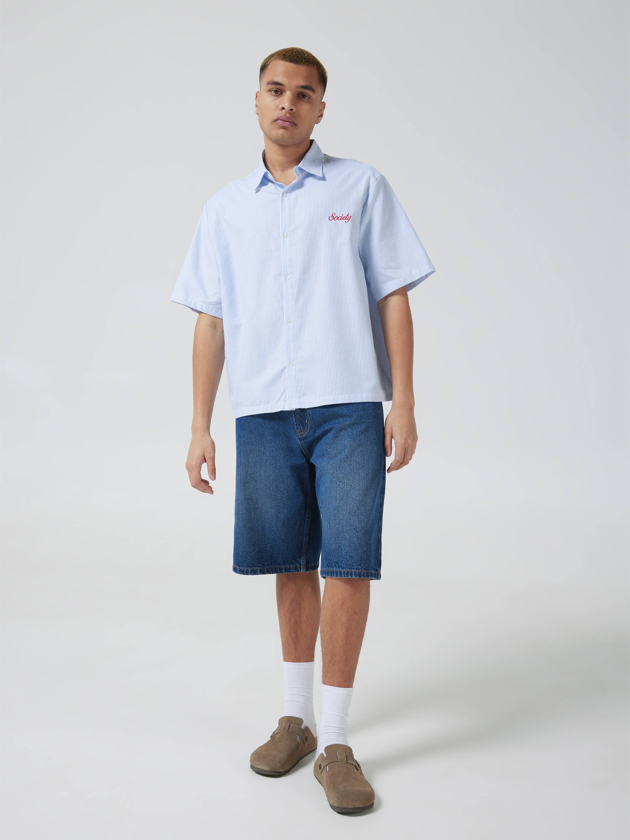 Striped Short Sleeve Skate Shirt
