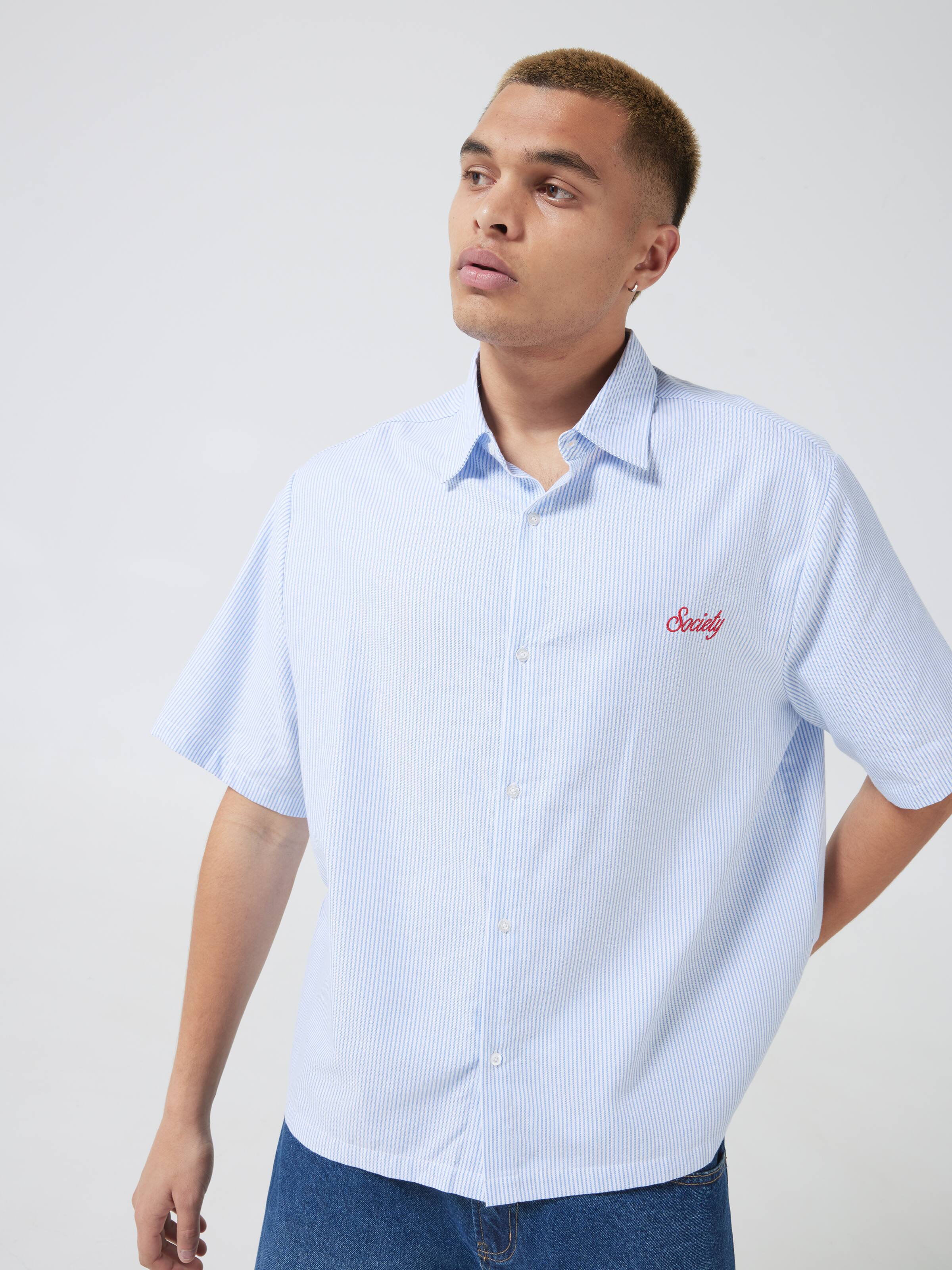 Striped Short Sleeve Skate Shirt