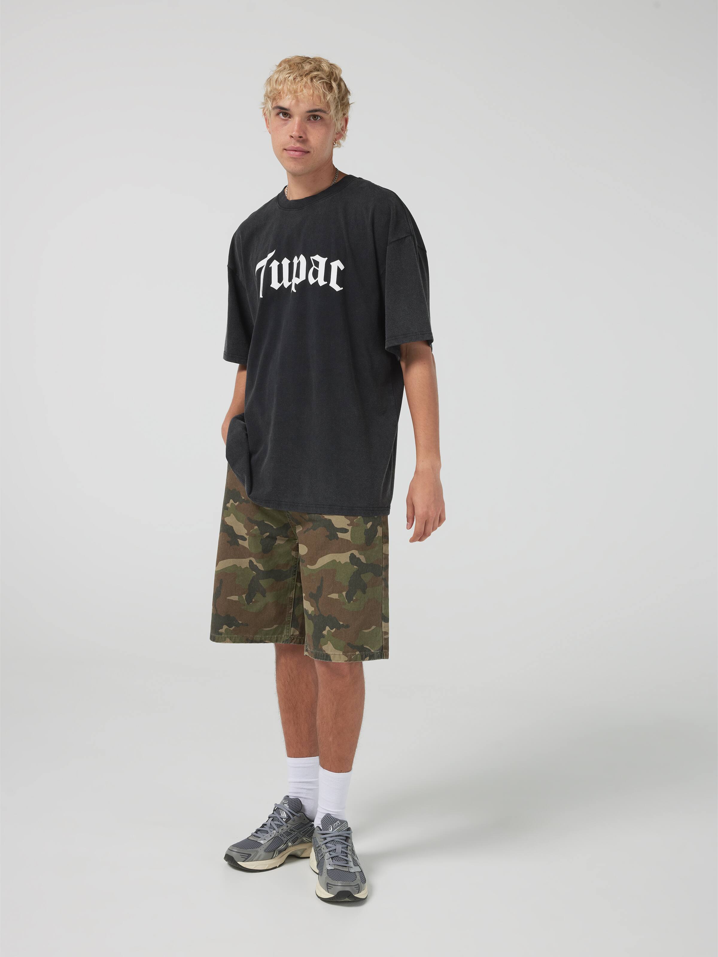 Washed Black Tupac Oversized Tee