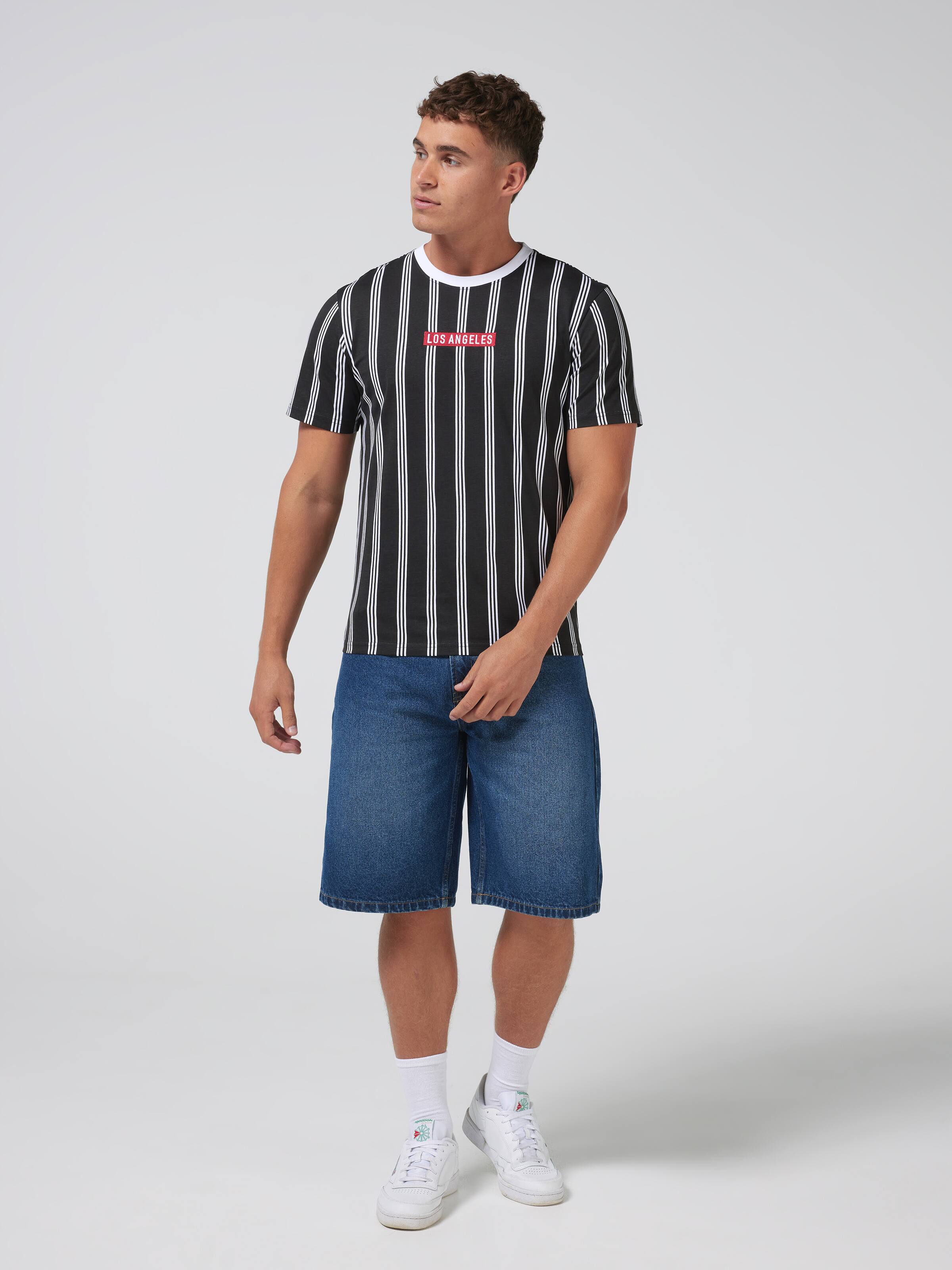 Vertical Stripe Short Sleeve Tee
