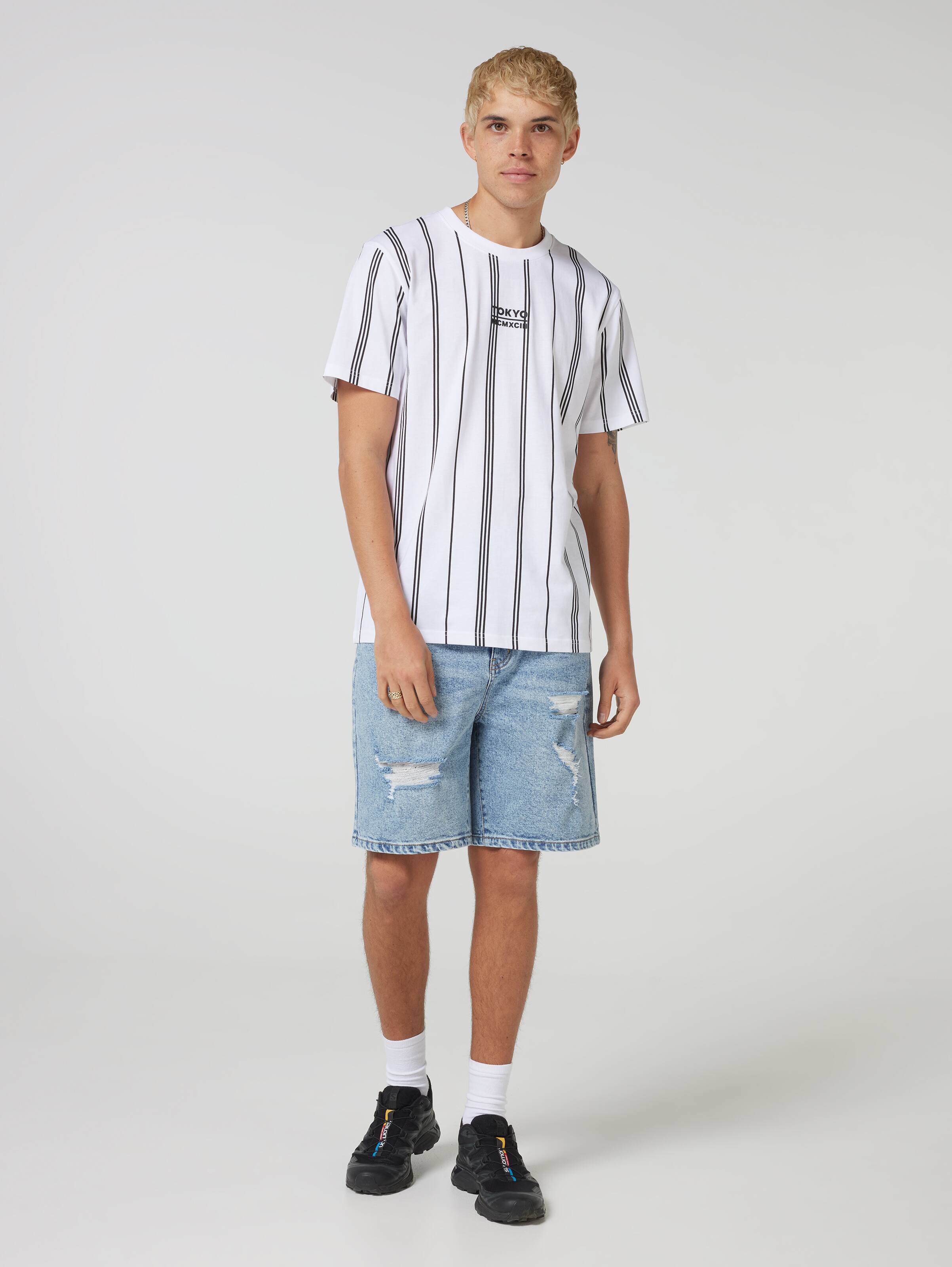 Vertical Stripe Tokyo Short Sleeve Tee