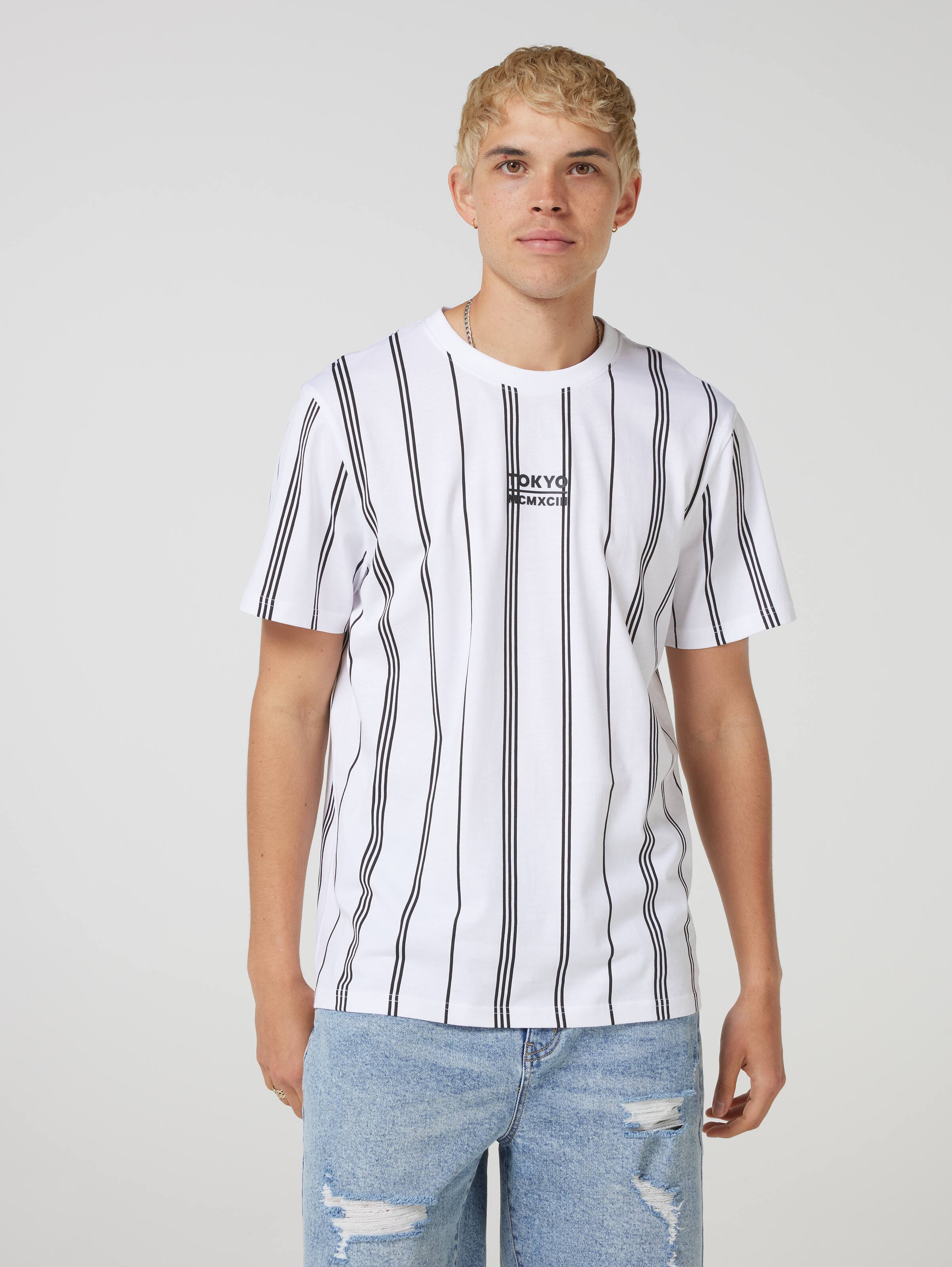 Vertical Stripe Tokyo Short Sleeve Tee