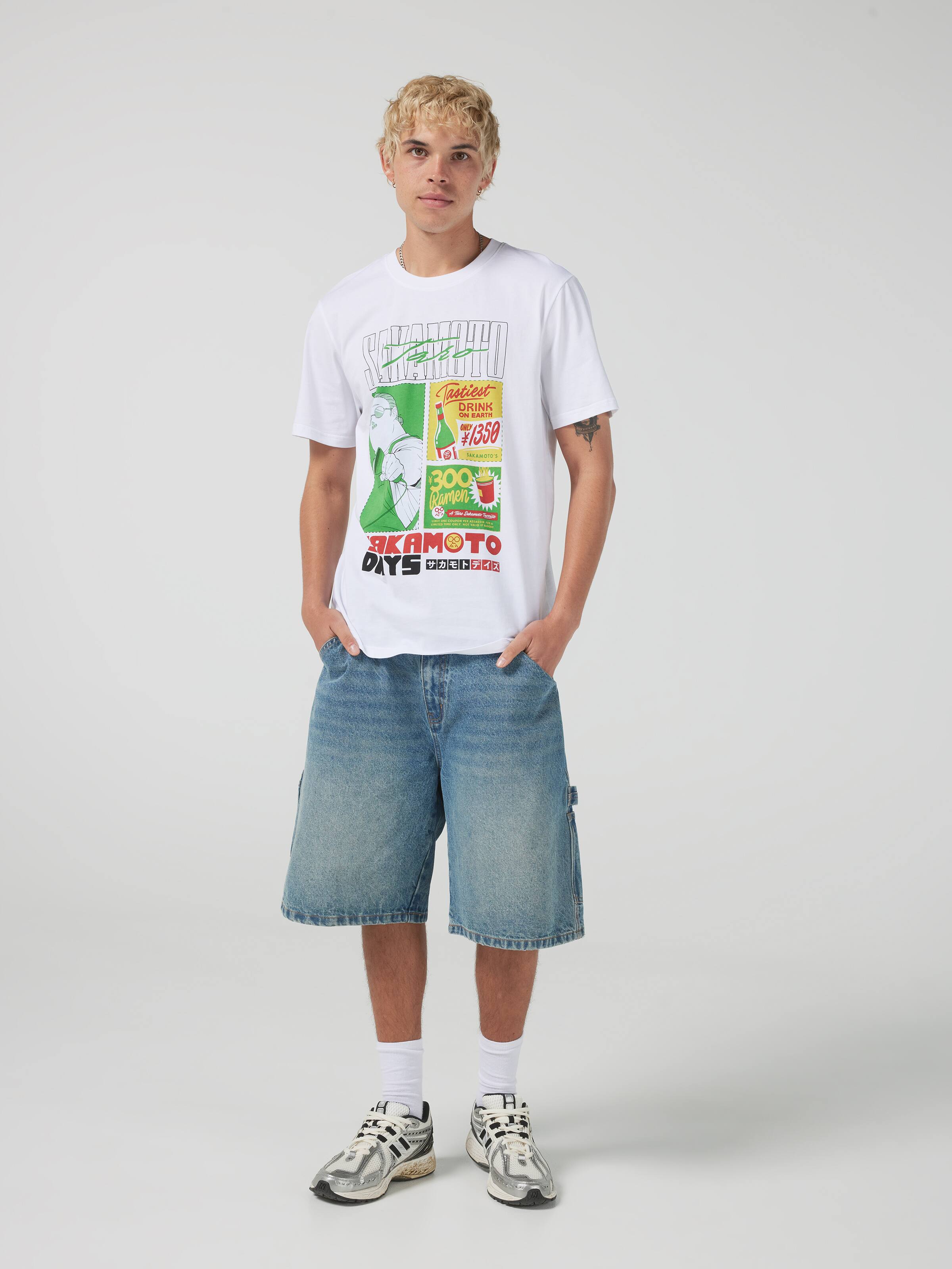 White Sakamoto Short Sleeve Tee