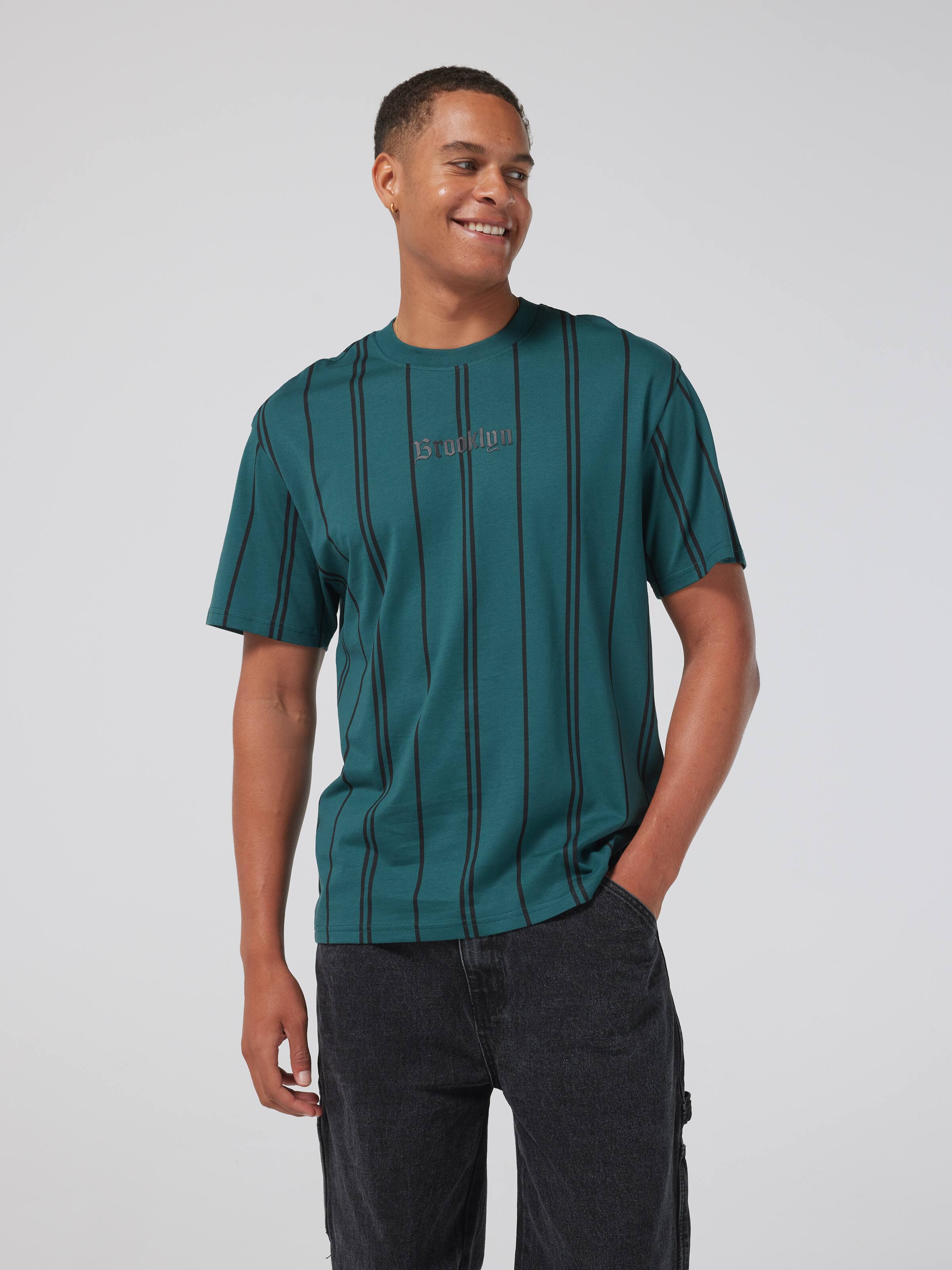 Vertical Stripe Brooklyn Relax Short Sleeve Tee