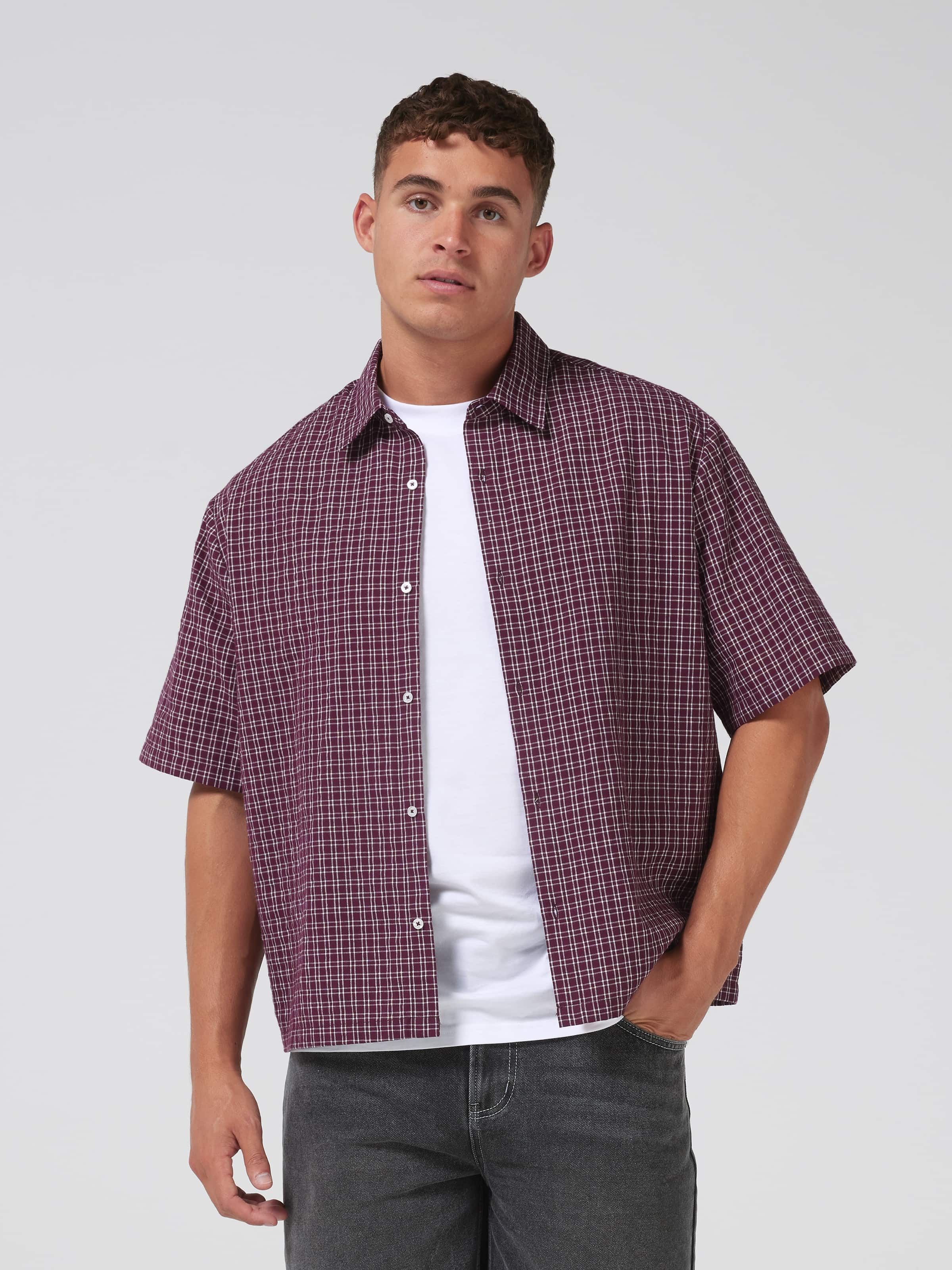 Checkered Seersucker Skate Shirt