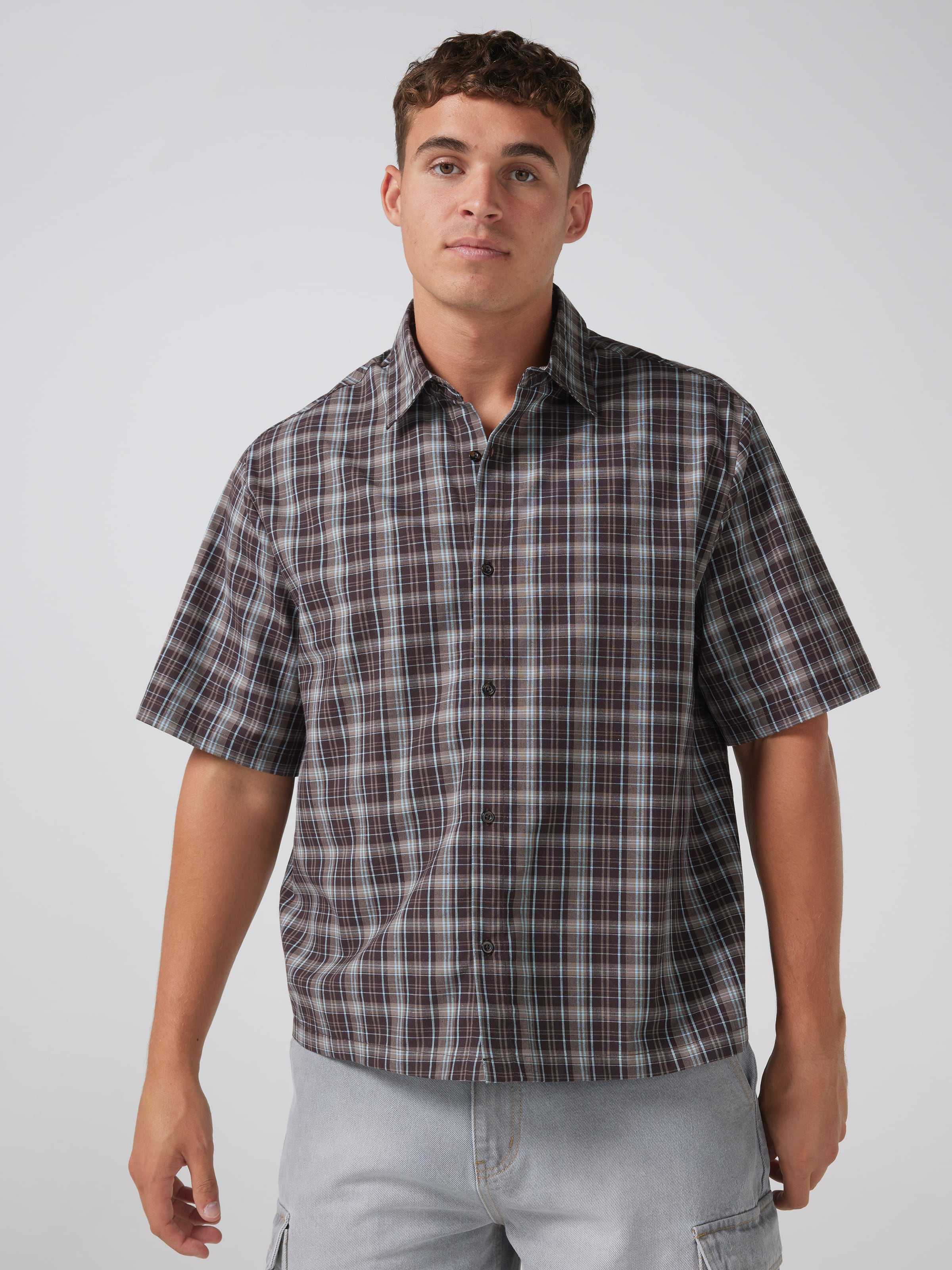 Check Short Sleeve Skate Shirt